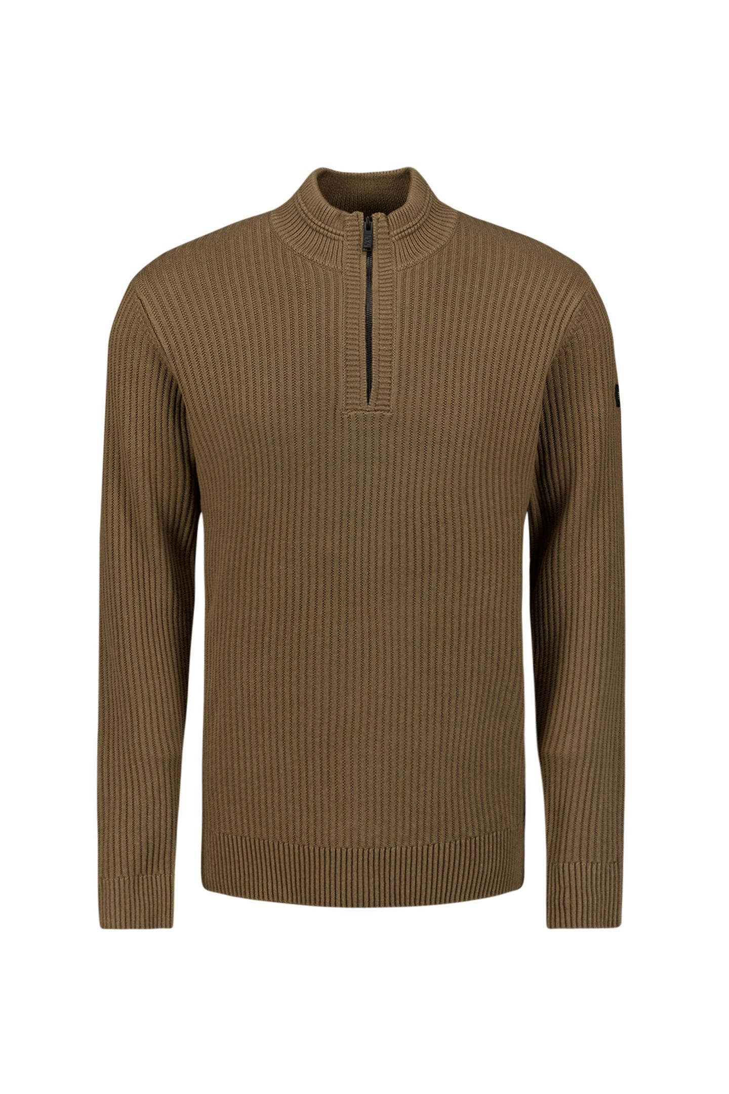 PULLOVER HALF ZIP RIB VARIATION TAUPE 5