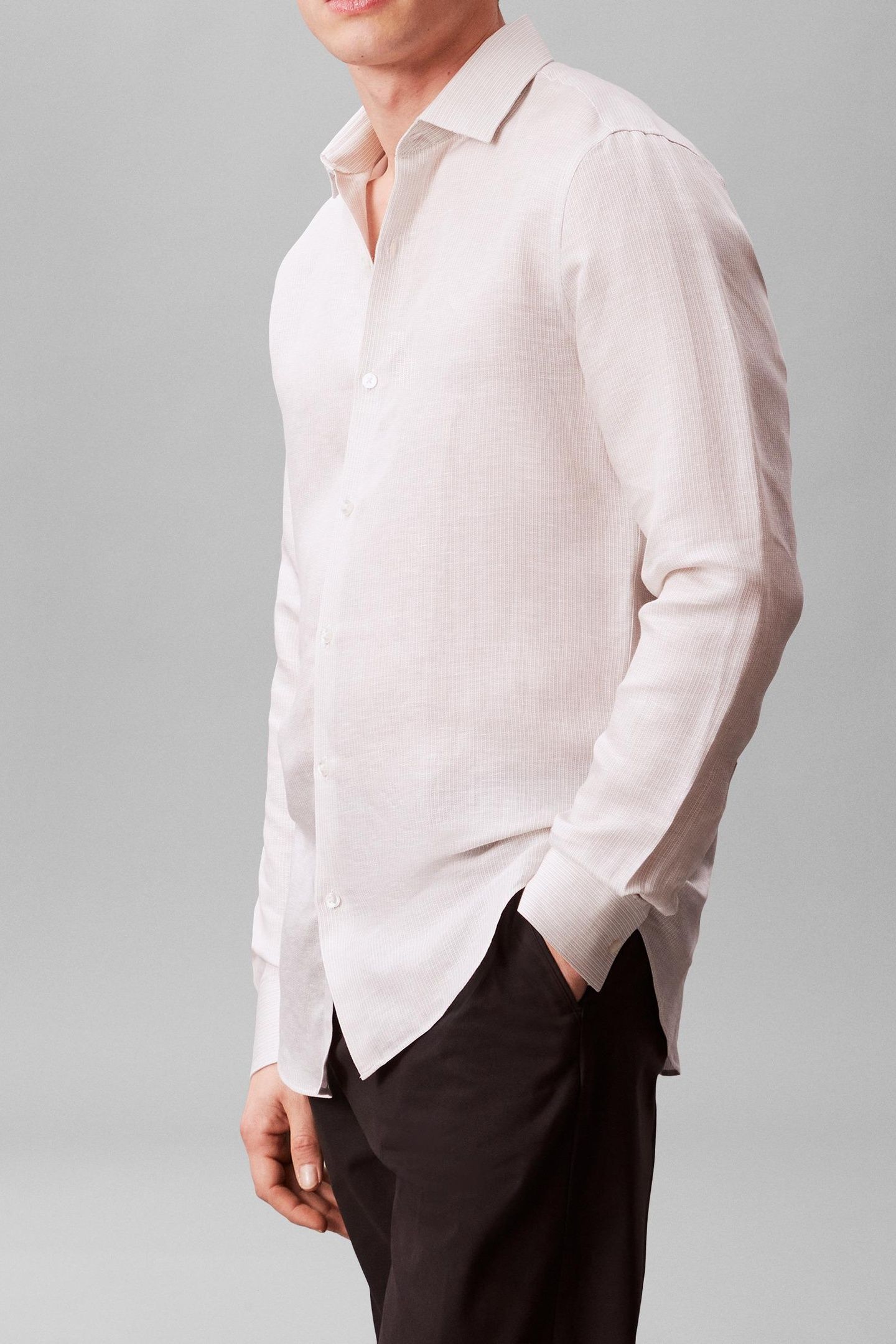 SLIM ESSENTIAL POPLIN SHIRT CINDER BROWN 2