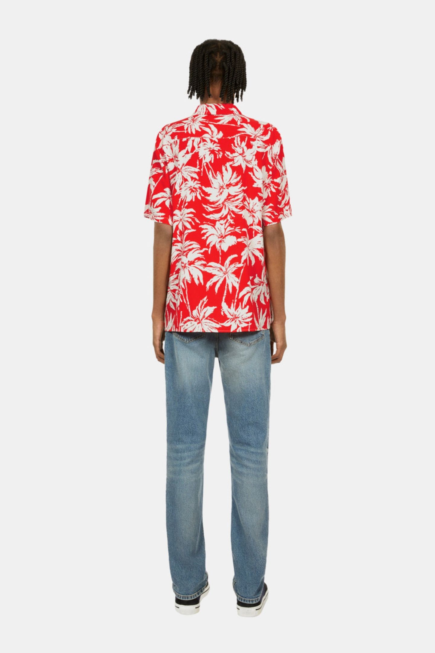 SHORT-SLEEVED SHIRT WITH SHARK NECK RED/WHITE 4