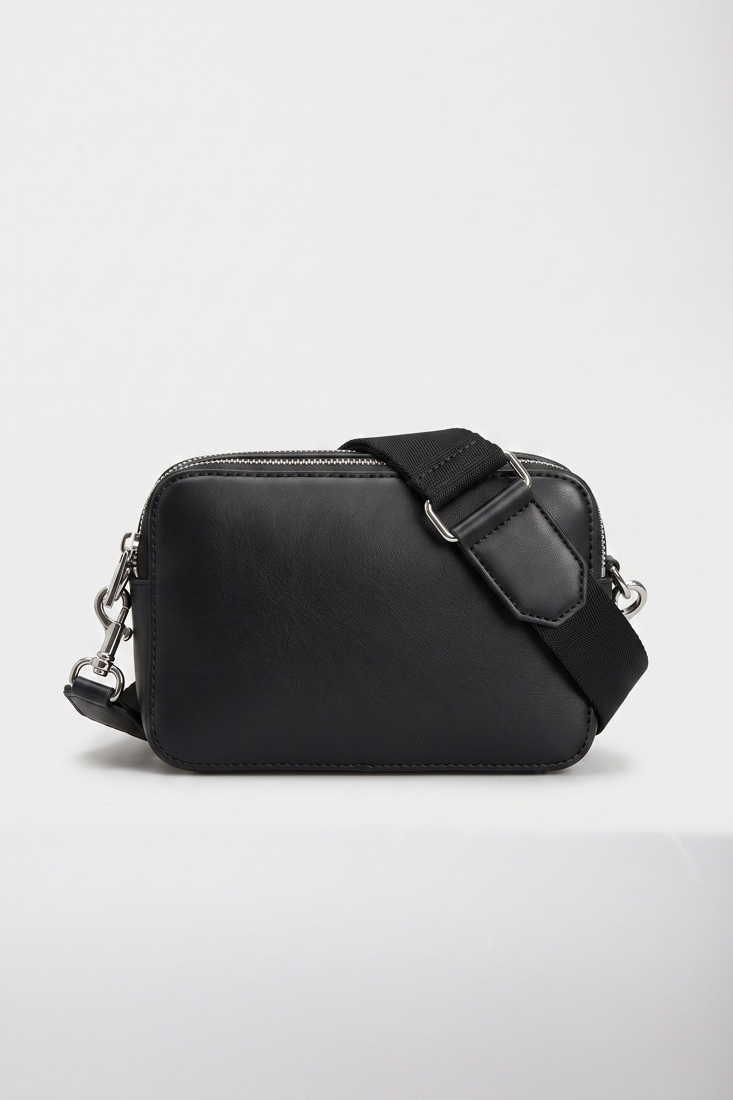 WEBBING DOUBLE STRAP CROSSOVER BLACK/SHINY NICKEL 3