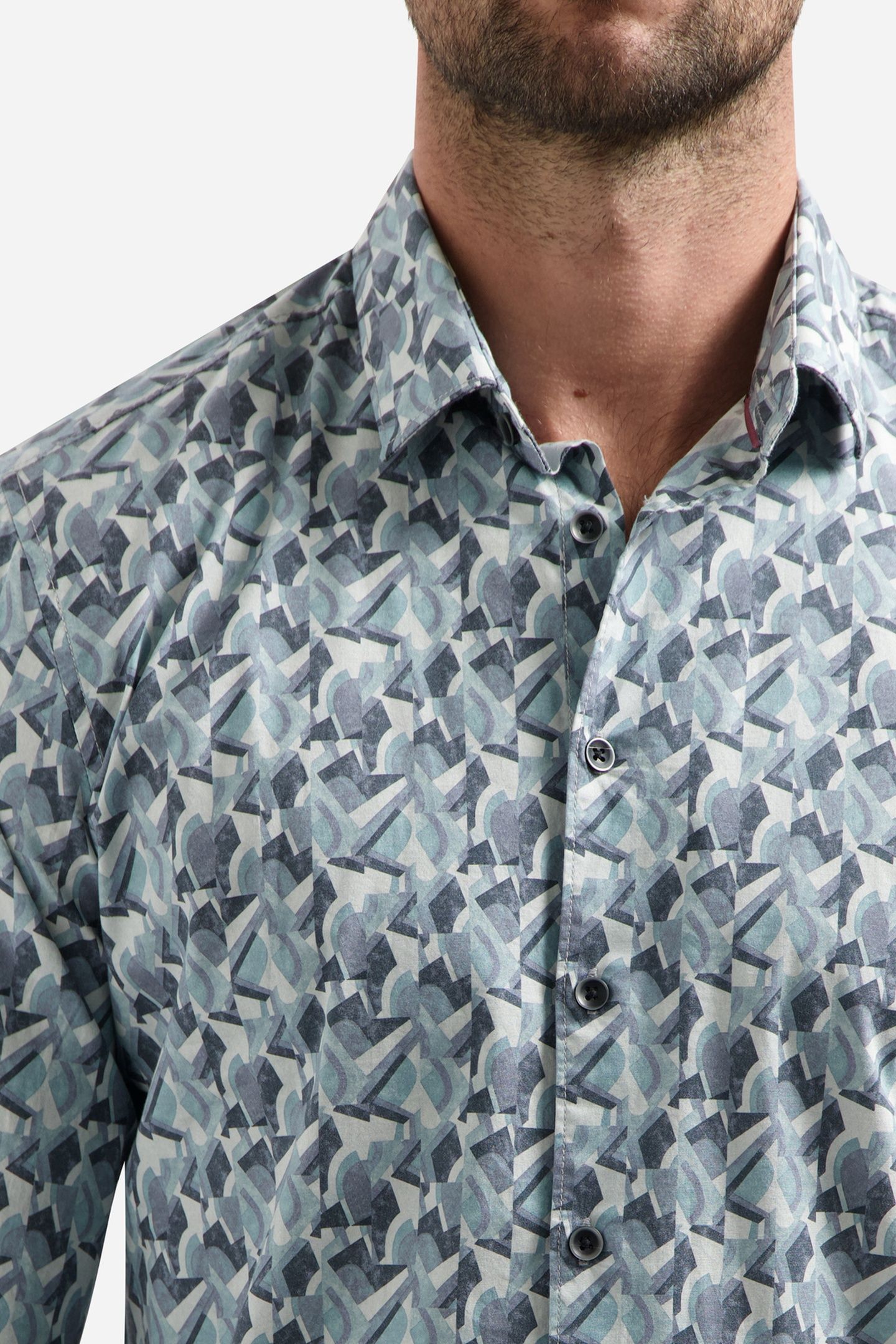 SHIRT STRETCH ALLOVER PRINTED DARK STEEL 7