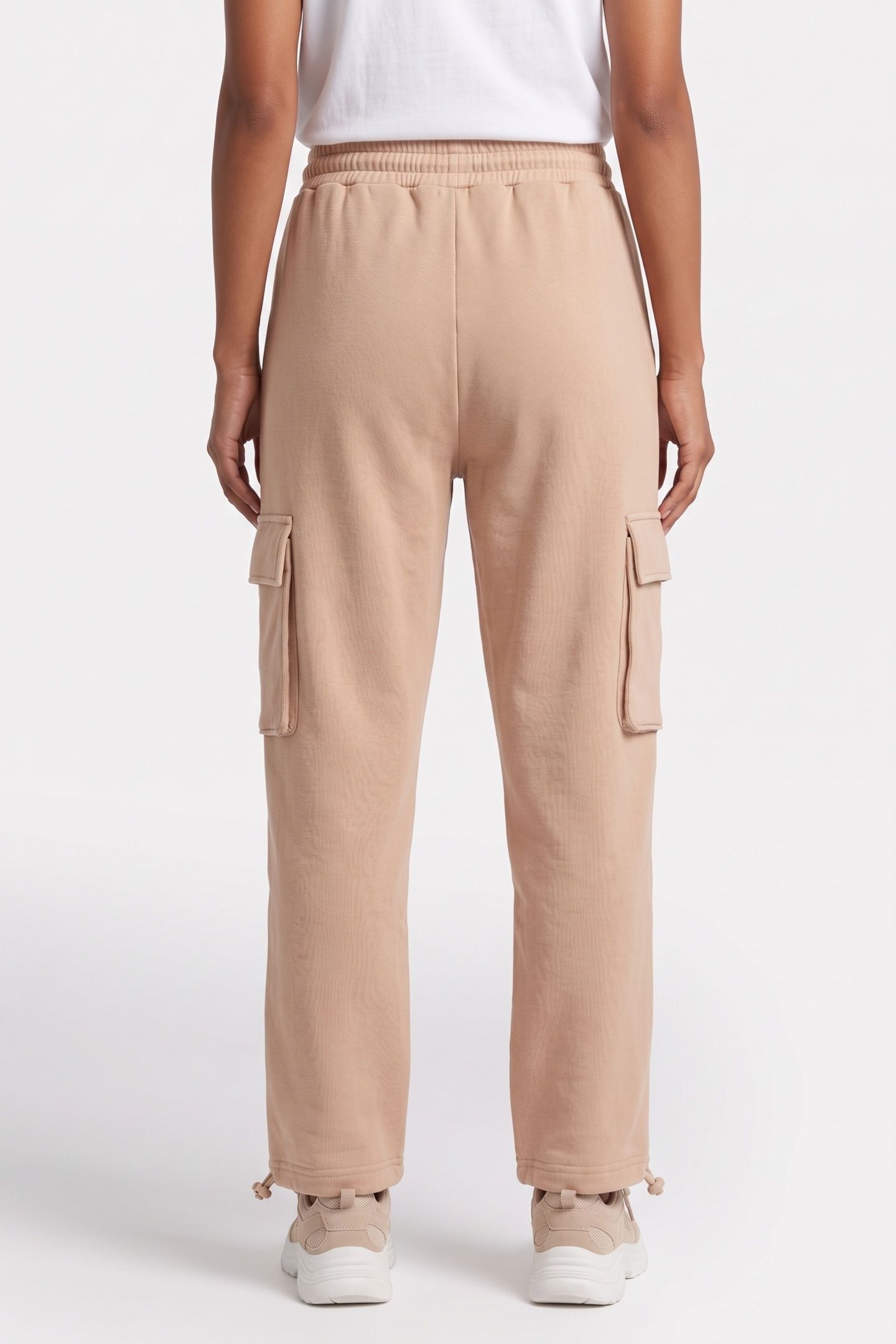 TUBE COTTON TERRY TROUSERS BEIGE 2