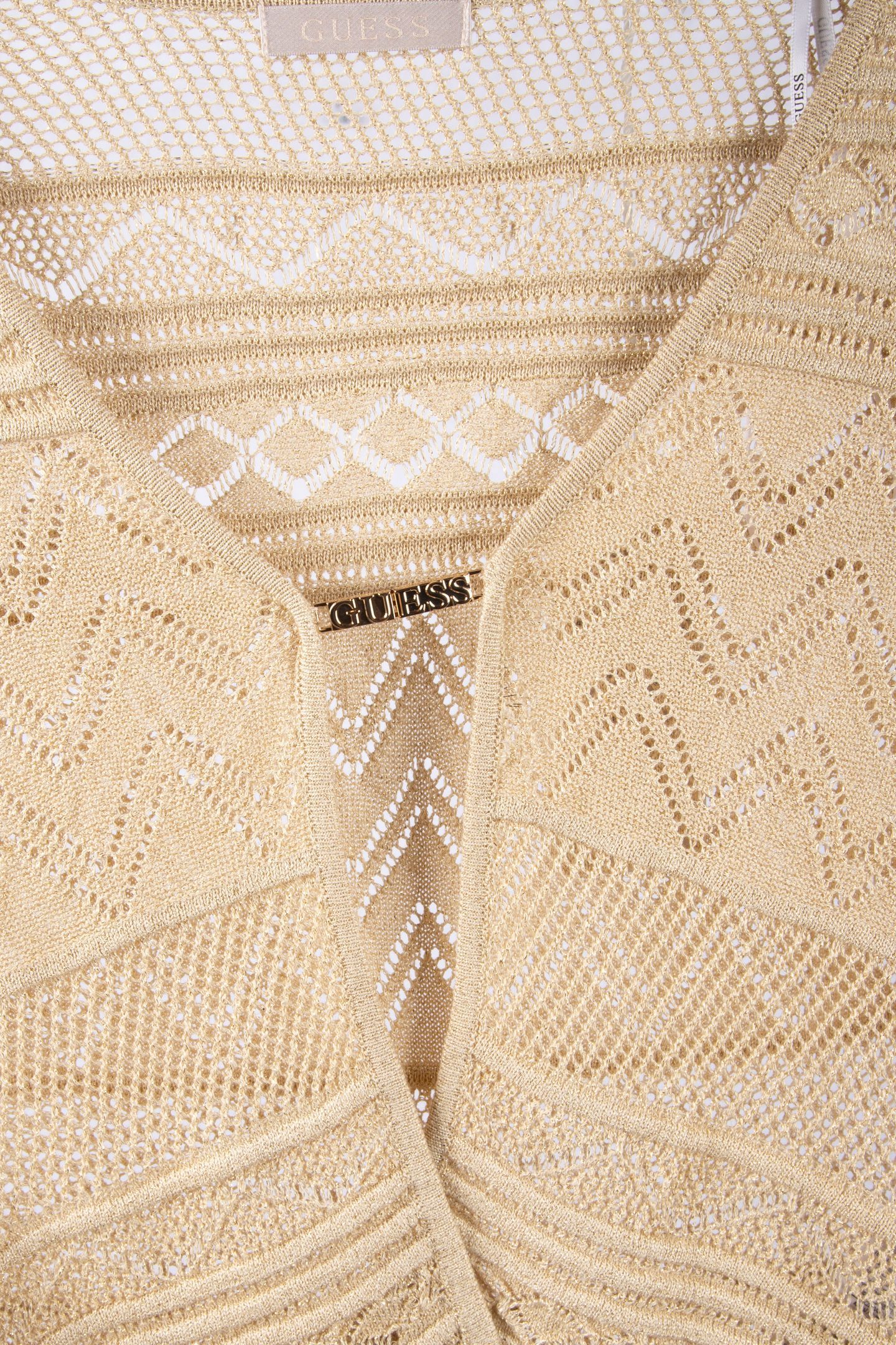 GUESS ECO NELLIE LS CARDI SWTR GOLD LUREX 5