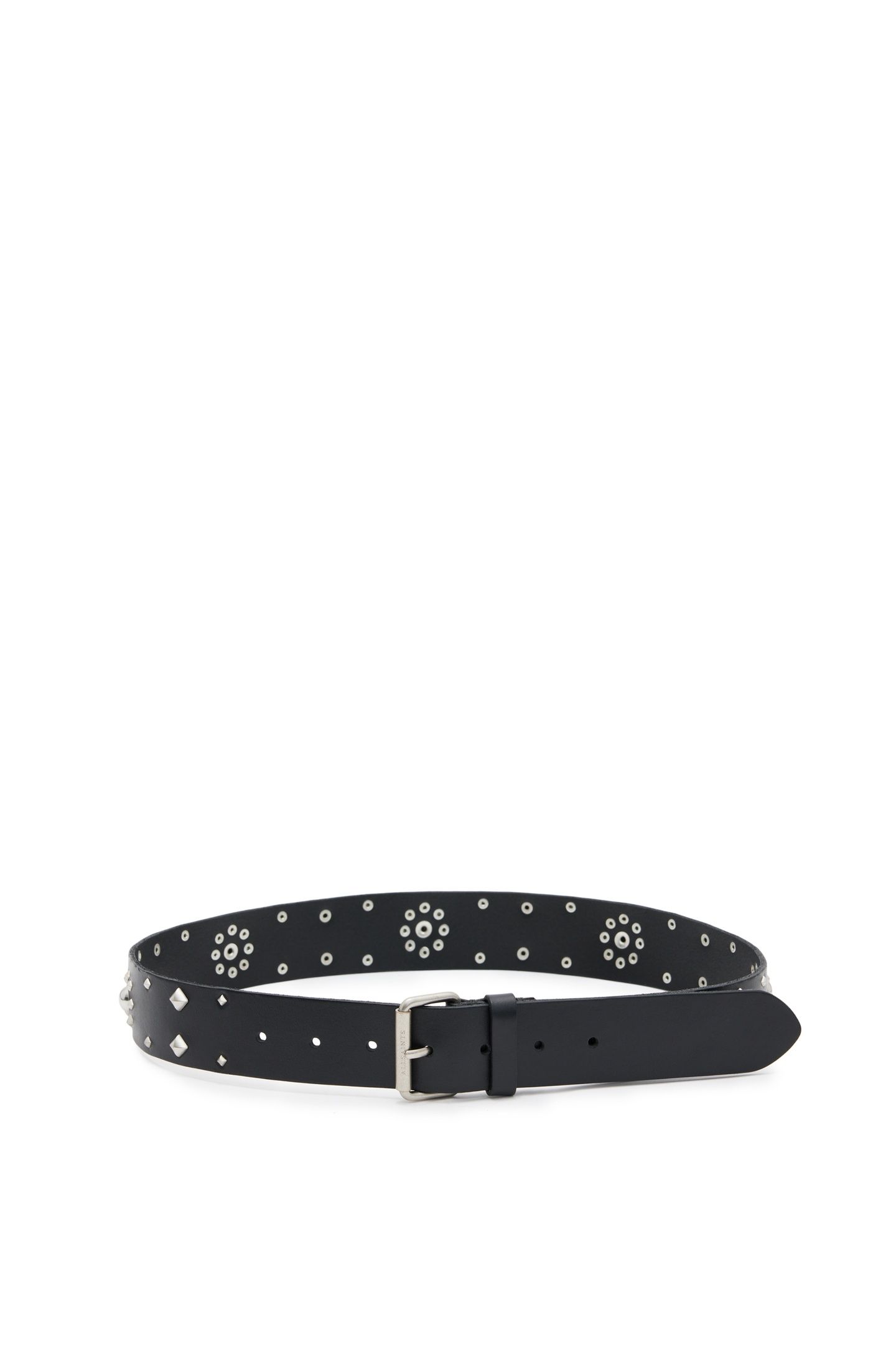 RAYEN STUD BELT BLACK/ANTQ NICKEL 2