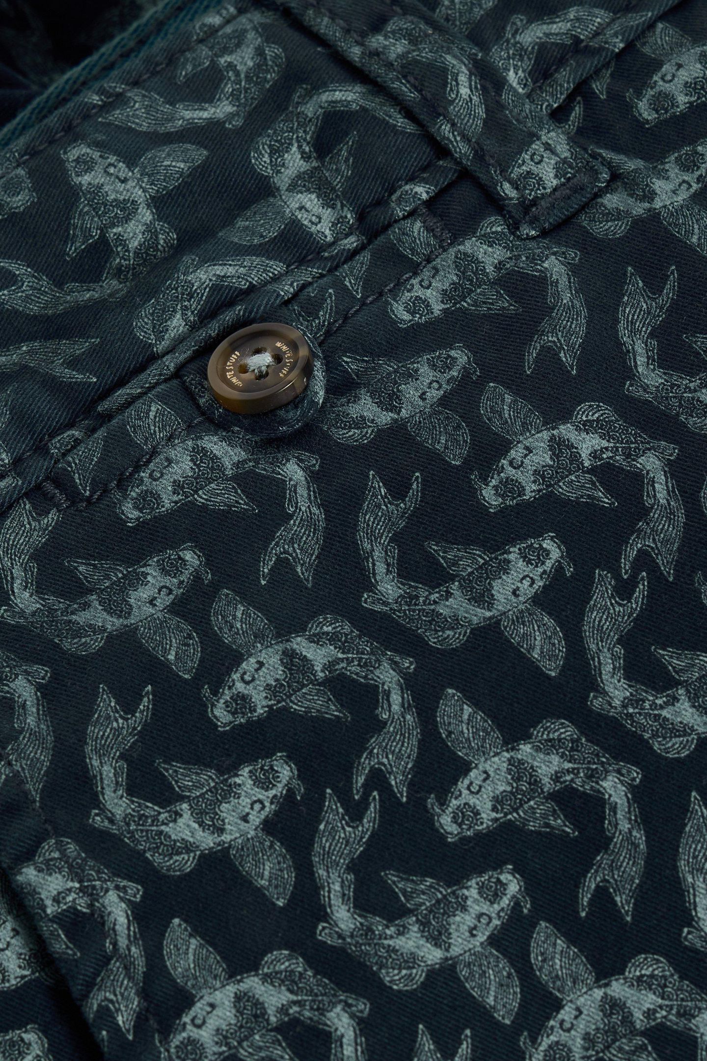FISH PRINTED CHINO SHORT NAVY PRINT 5