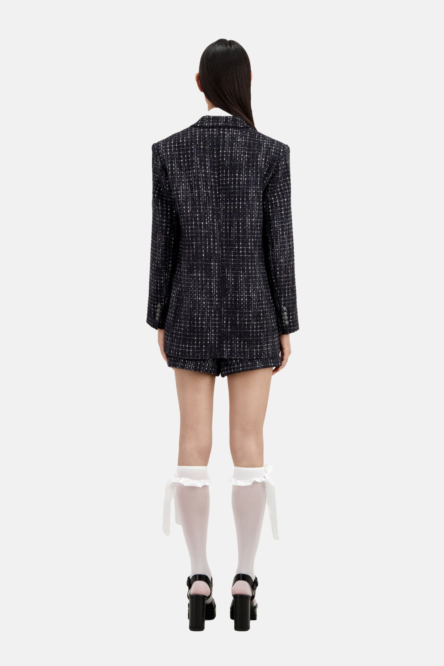 VESTE LOOSE AND TWEED BLACK WHITE 3