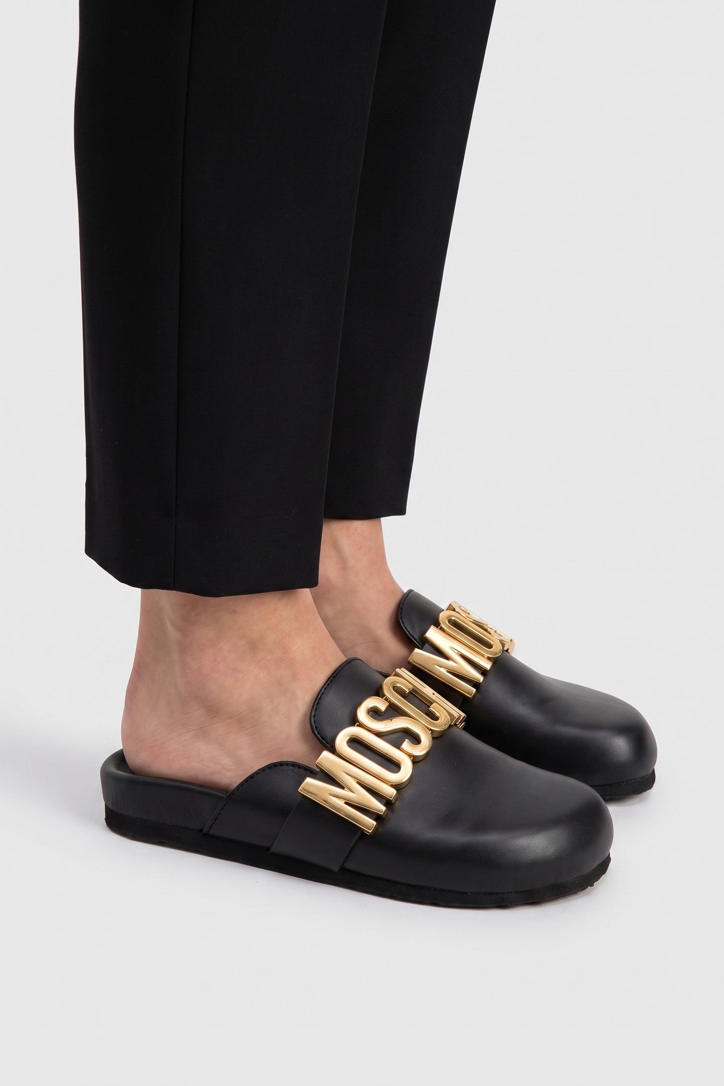 CALFSKIN MULES BLACK 3