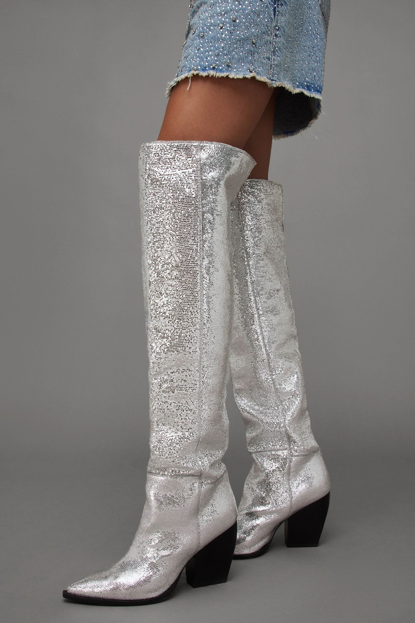 REINA METALLIC BOOT SILVER 3