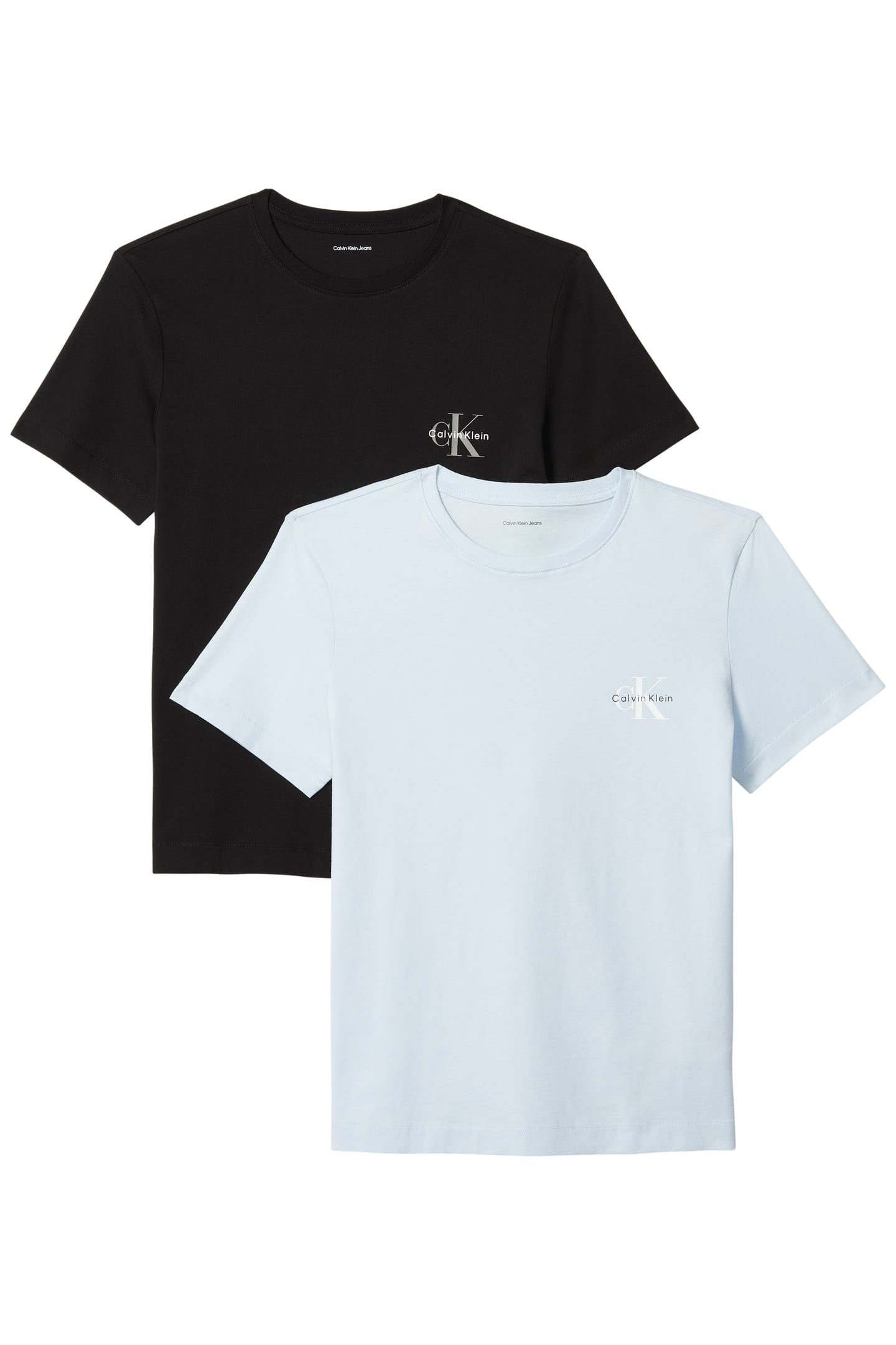 2-PACK SHORT SLEEVE ROUND NECK LOGO T-SHIRTS PLEIN AIR/BLACK 1