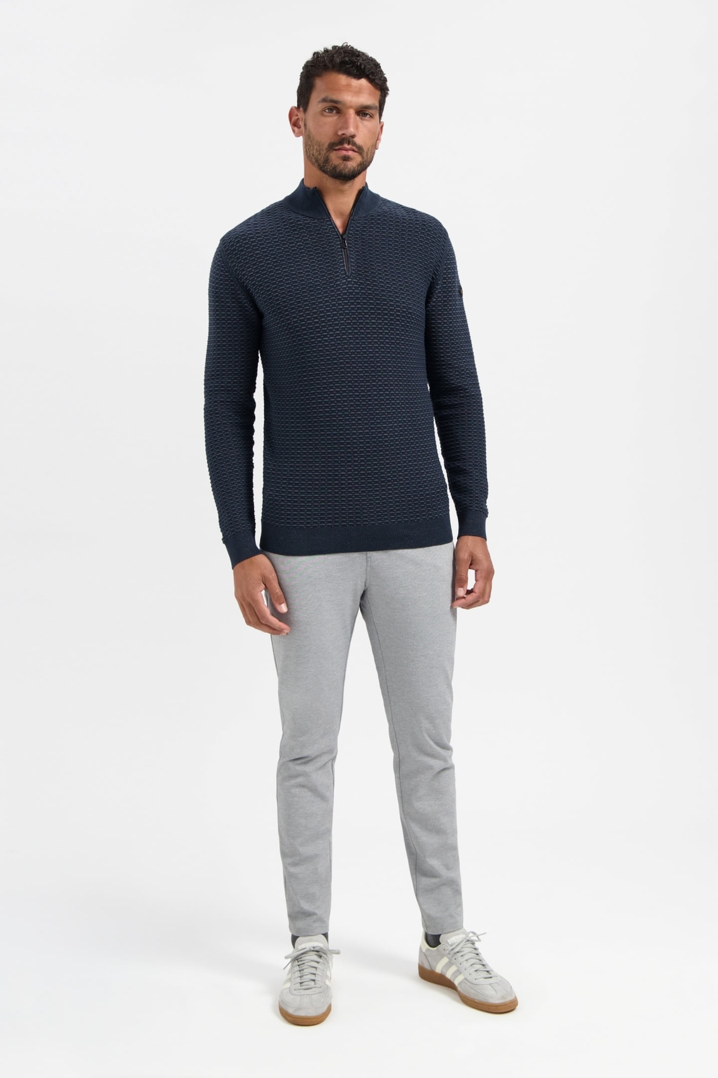 PULLOVER HALF ZIP JACQUARD PLATED NIGHT 1