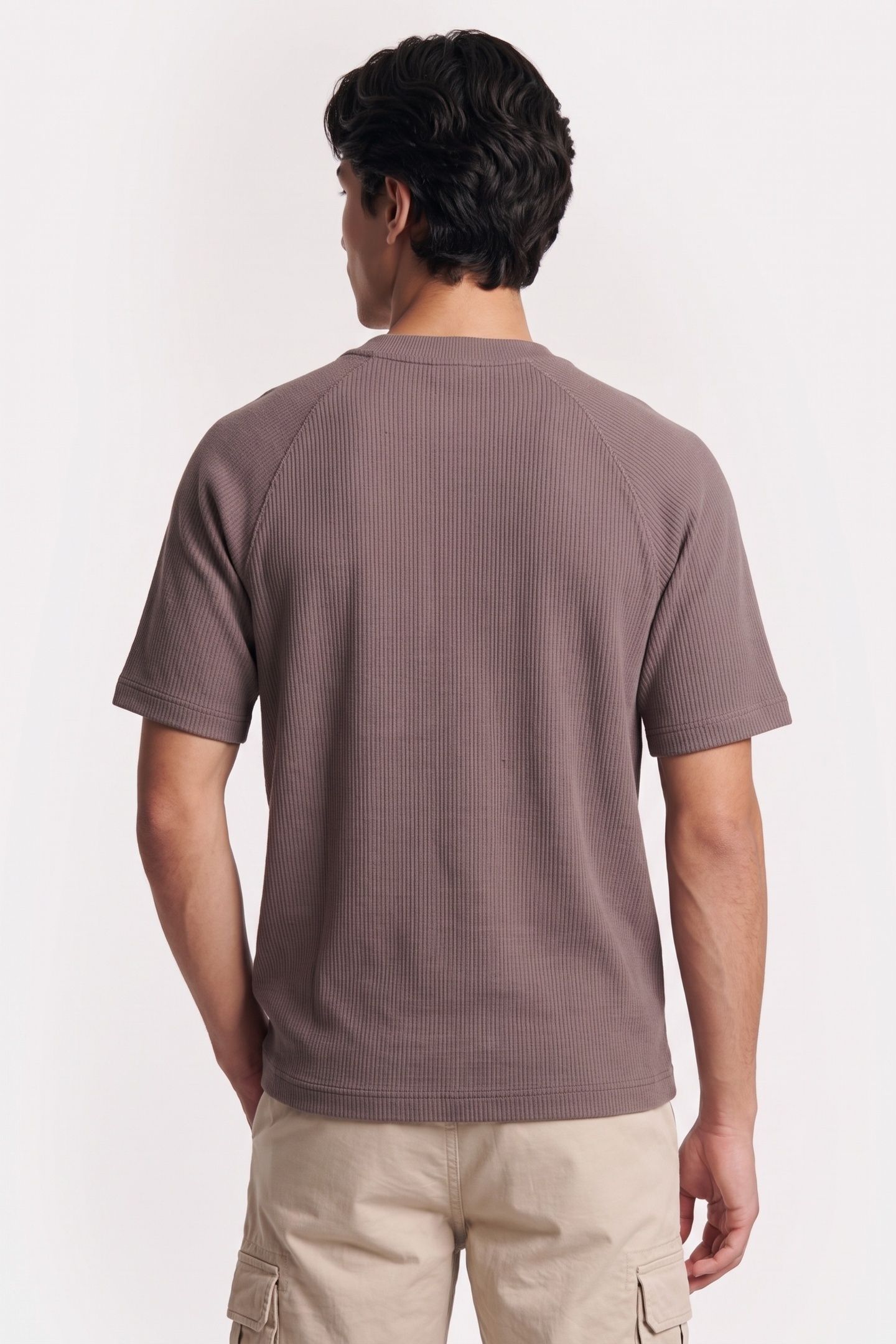 COZY FLATBACK RIB SHORT SLEEVE TEE CHERRY TAUPE 2