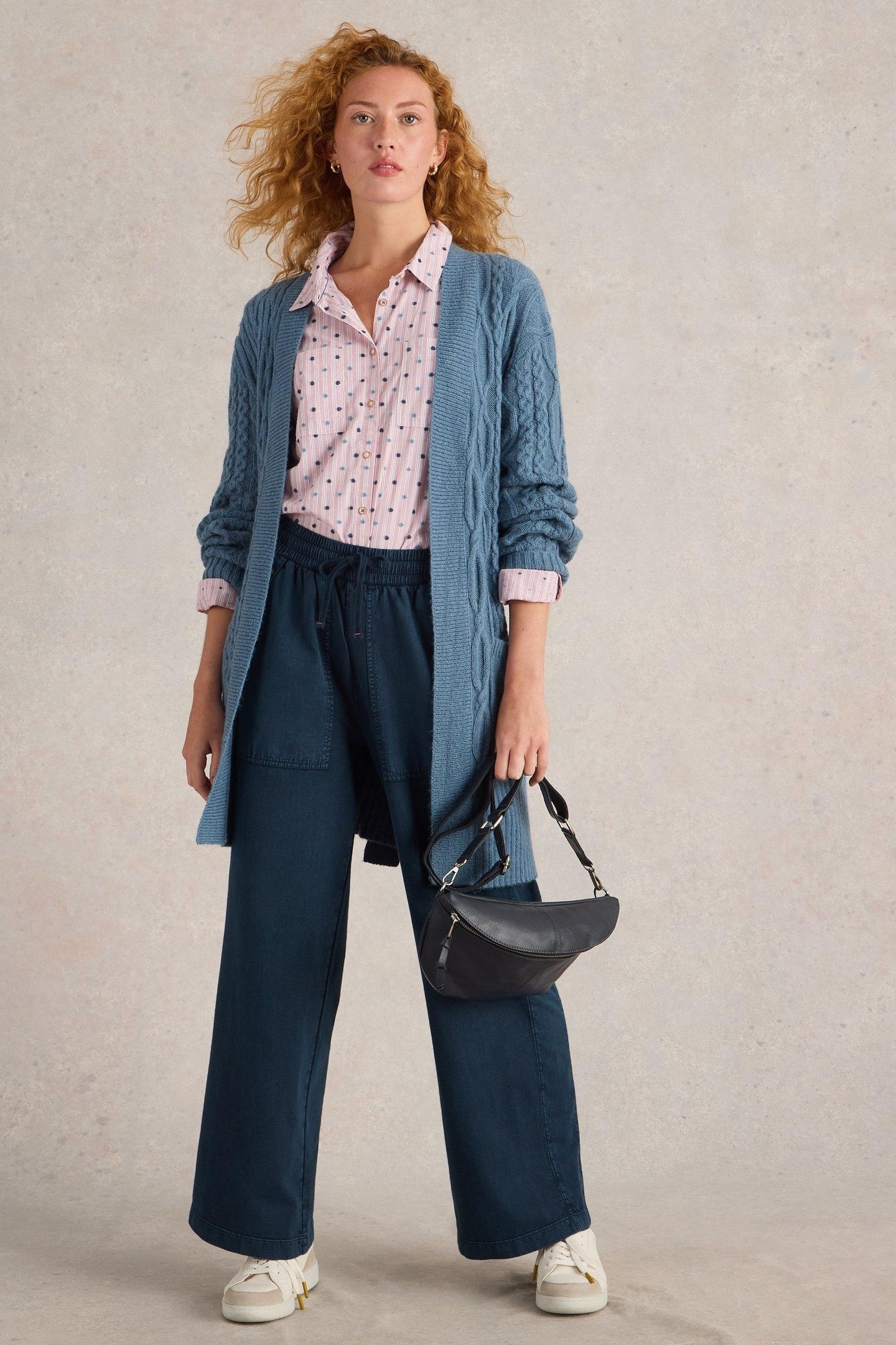 AVA WIDE LEG JERSEY JOGGER MID DENIM 1