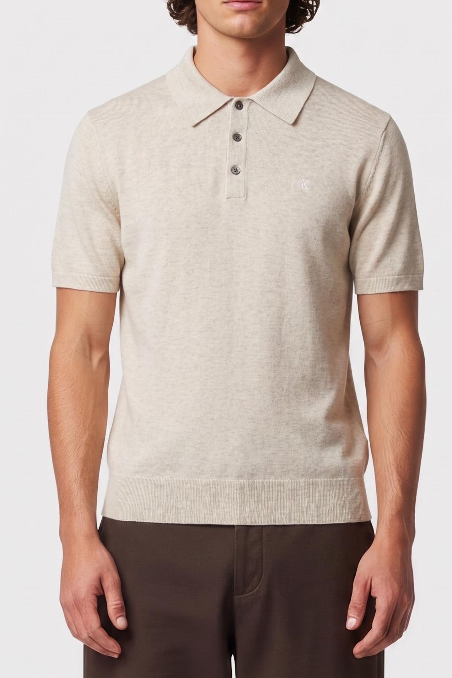 SS SUPIMA COTTON POLO SNOW HEATHER 1