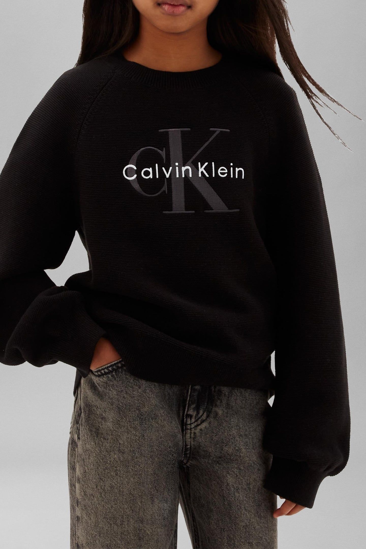 GIRLS MONOLOGO FASHION CREW NECK BLACK 1