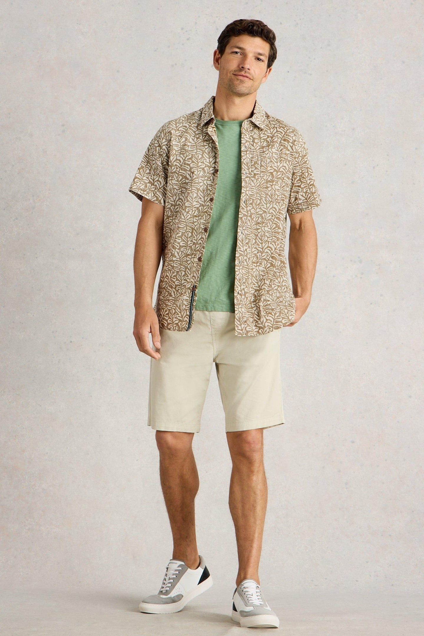 FINSBURY LEAF PRINTED SHIRT GREEN PRINT 1