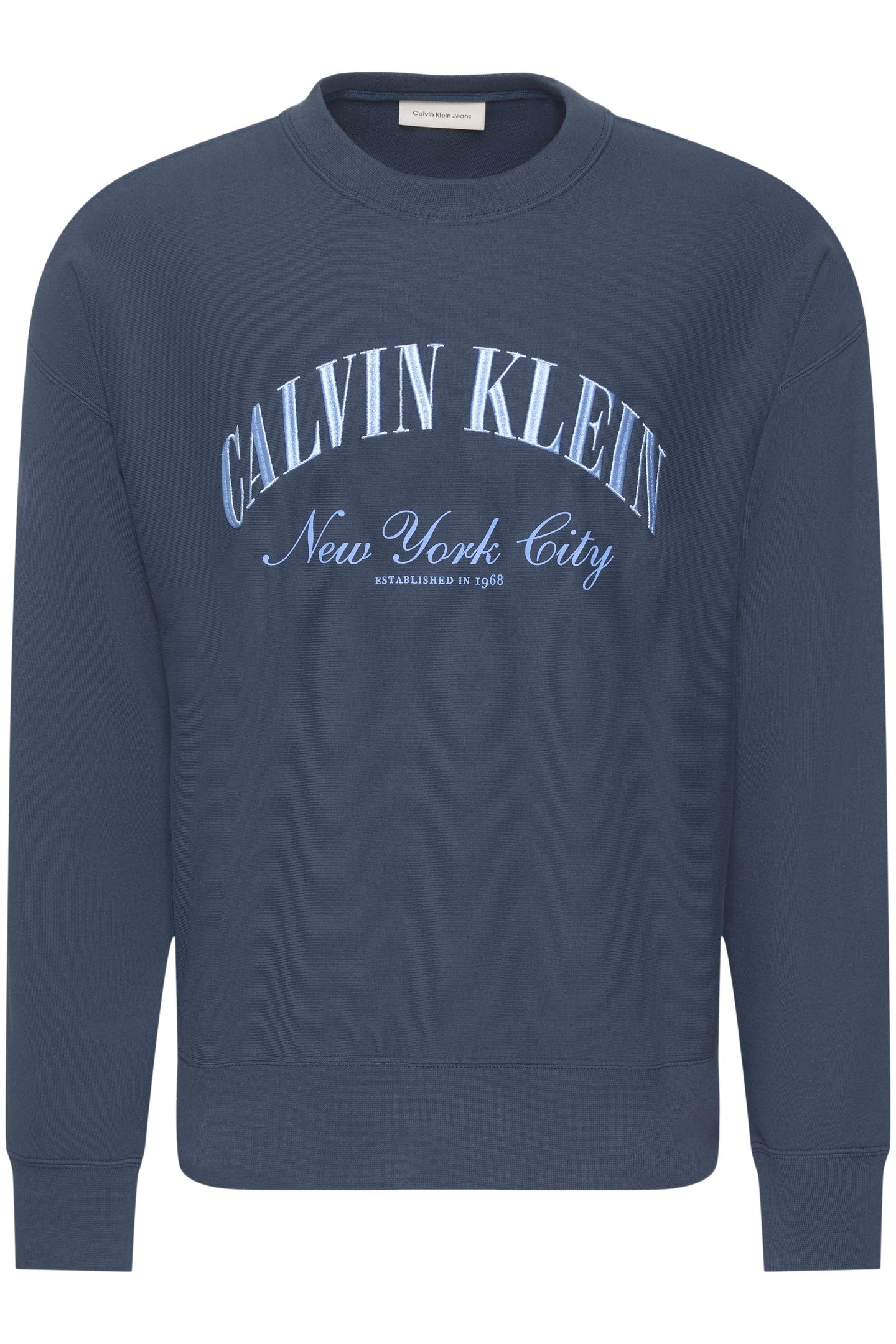 LONG SLEEVE PREMIUM TERRY CALVIN LOGO DARK DENIM 4