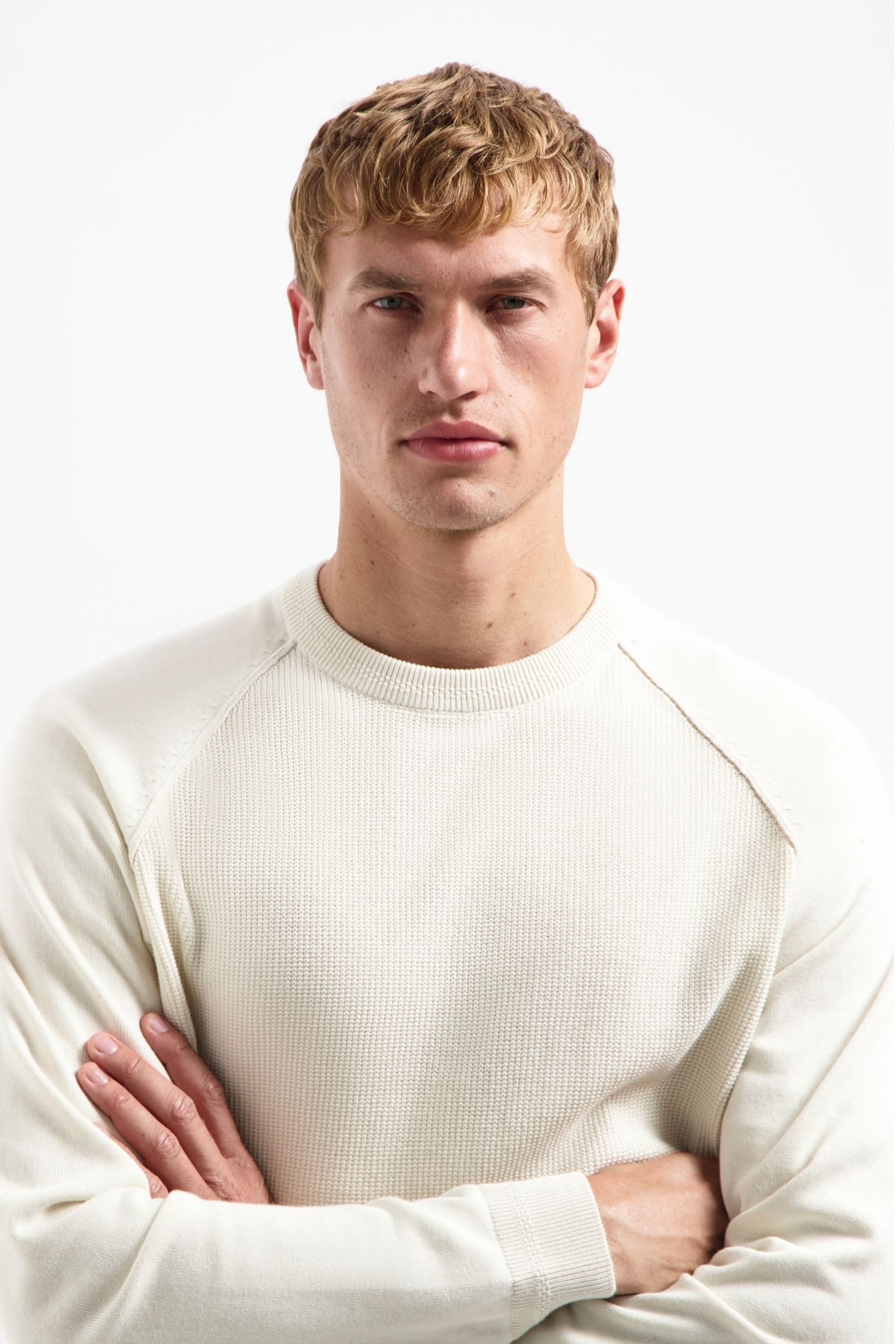 PULLOVER CREWNECK SOLID WAFFLE KNIT KIT 3