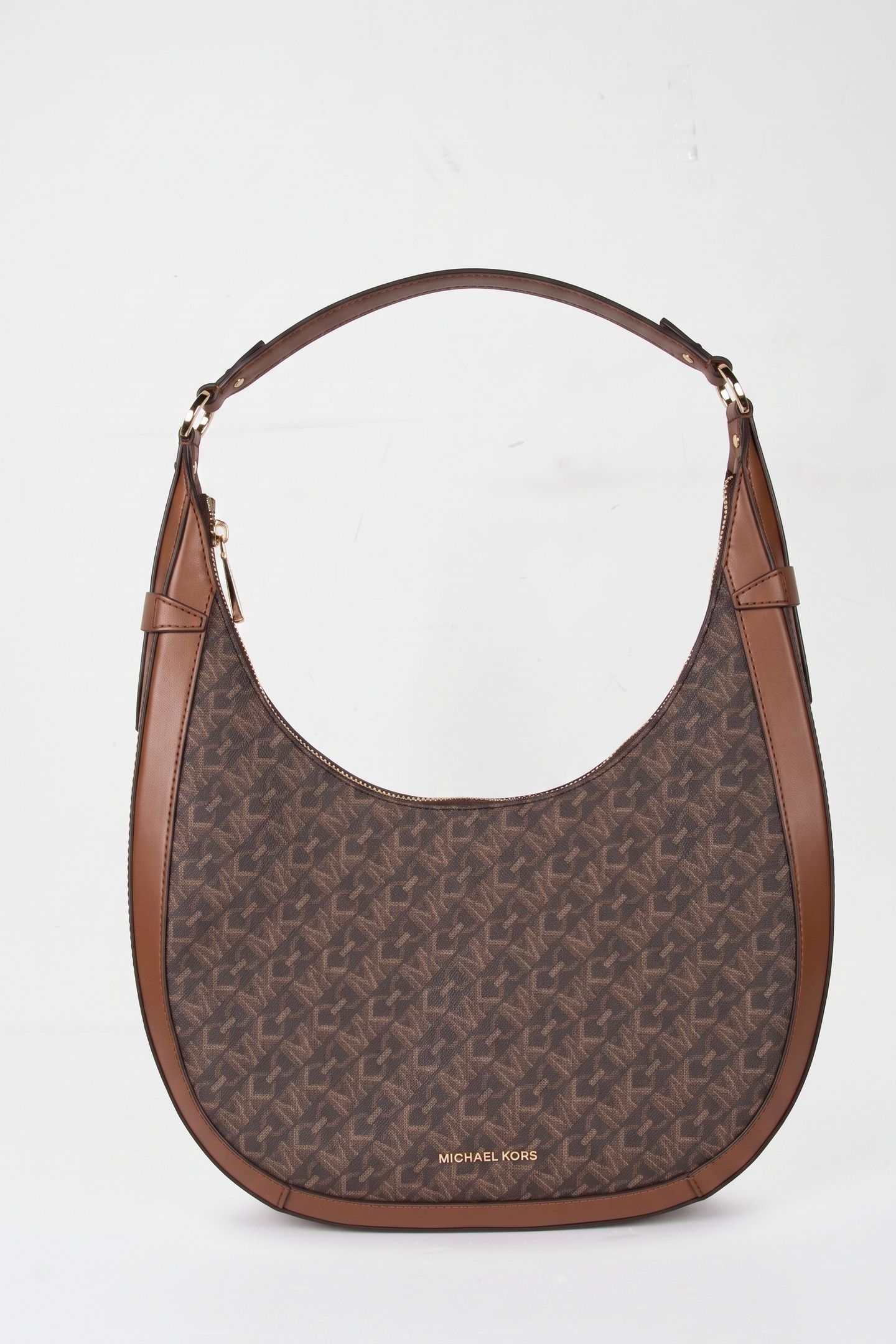 LARGE CRESCENT TOP ZIP HOBO SHOULDER BRN/LUGGAGE 2