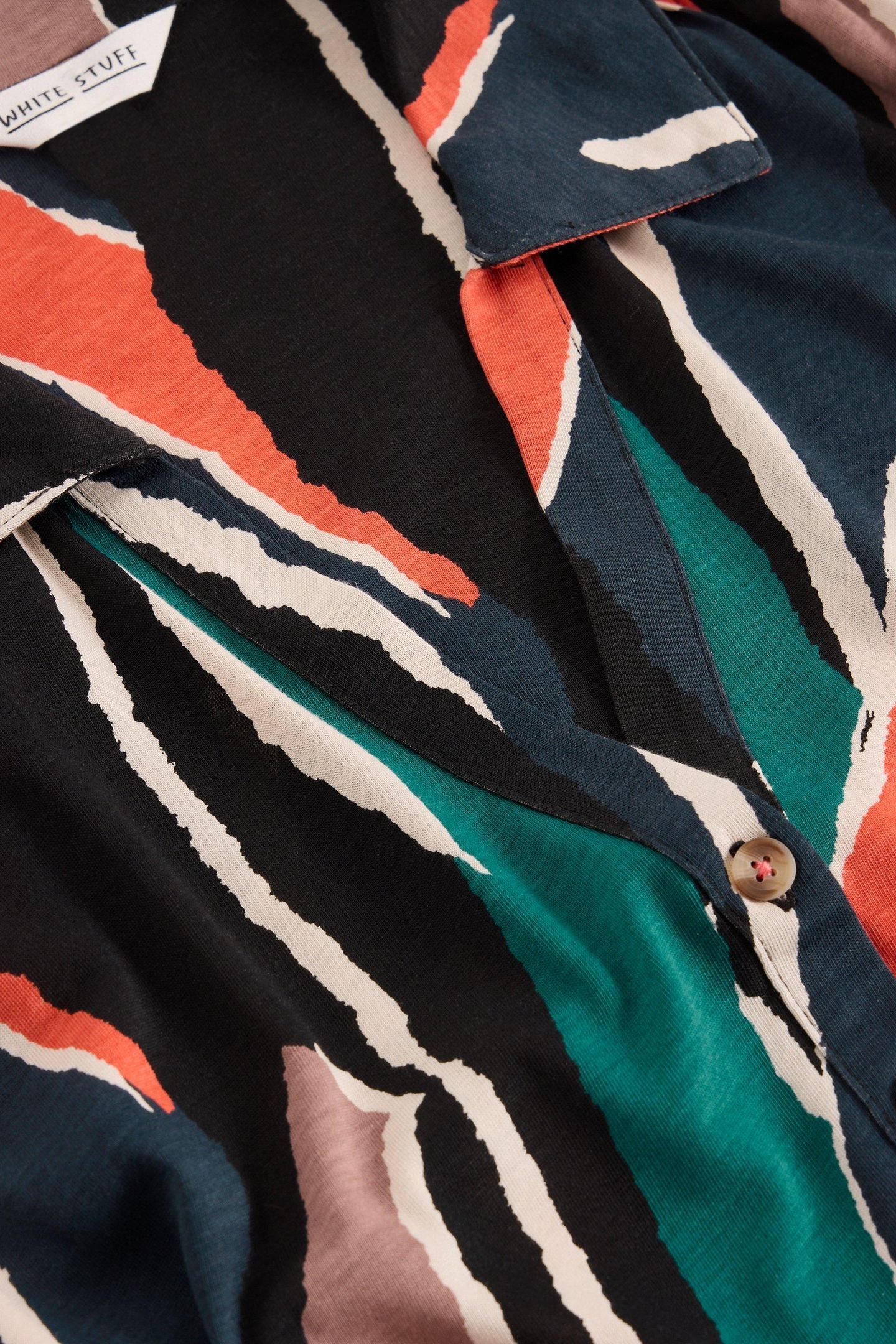 AVA JERSEY SHIRT DRESS BLACK MULTI 6
