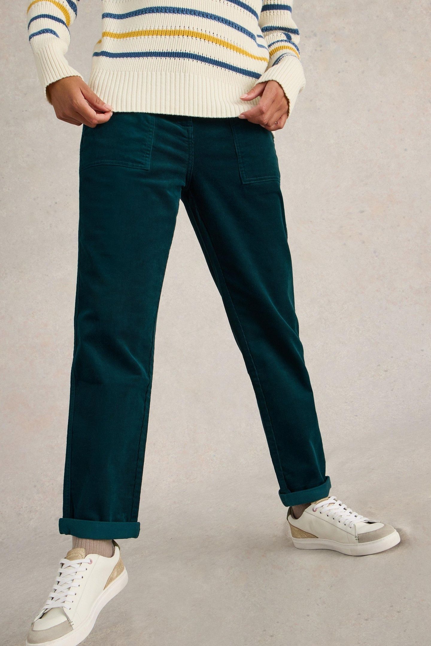 TWISTER CORD TROUSER DARK GREEN 2