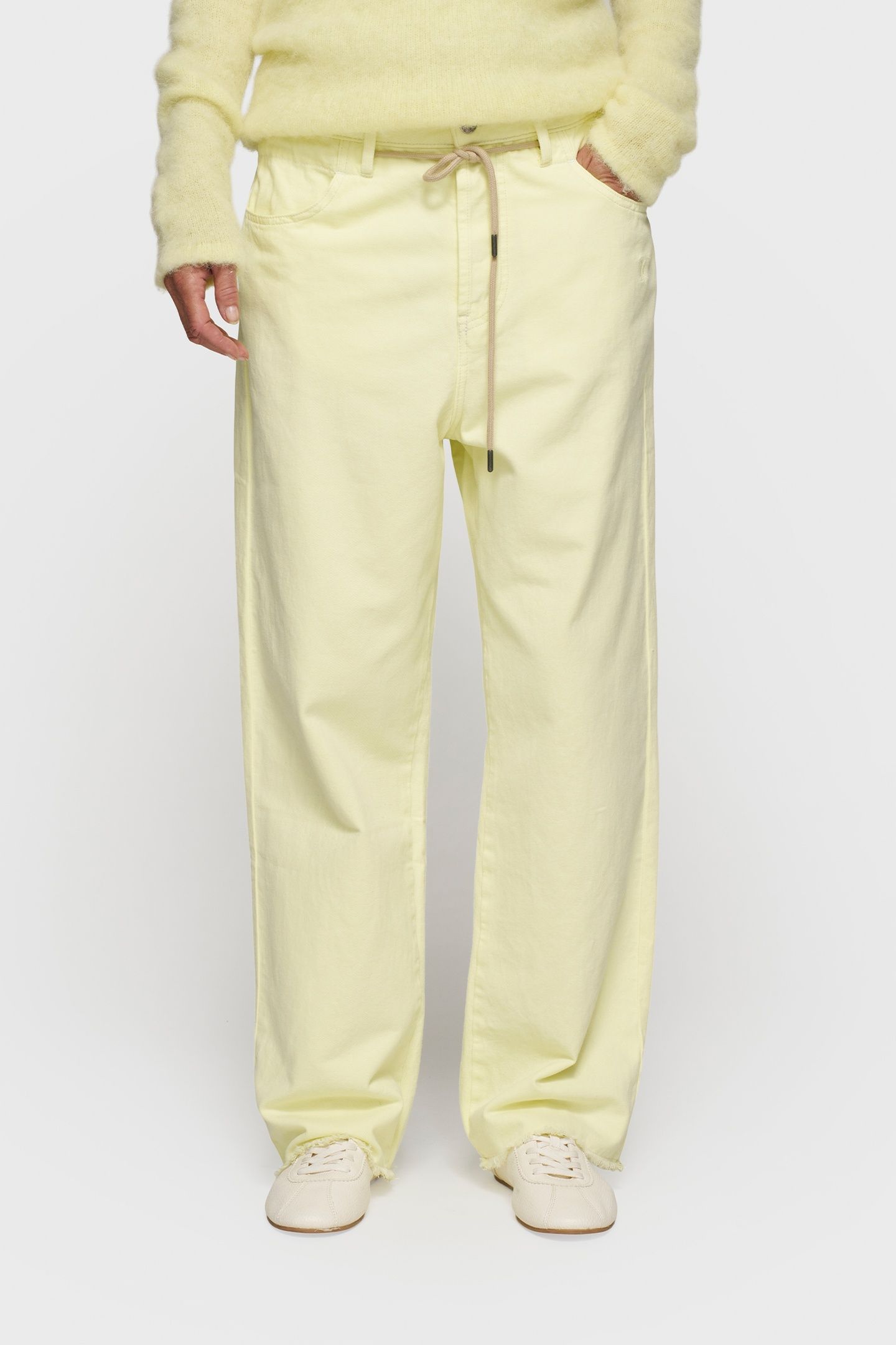 STRAIGHT LEG PANTS TWILL PASTEL YELLOW 3