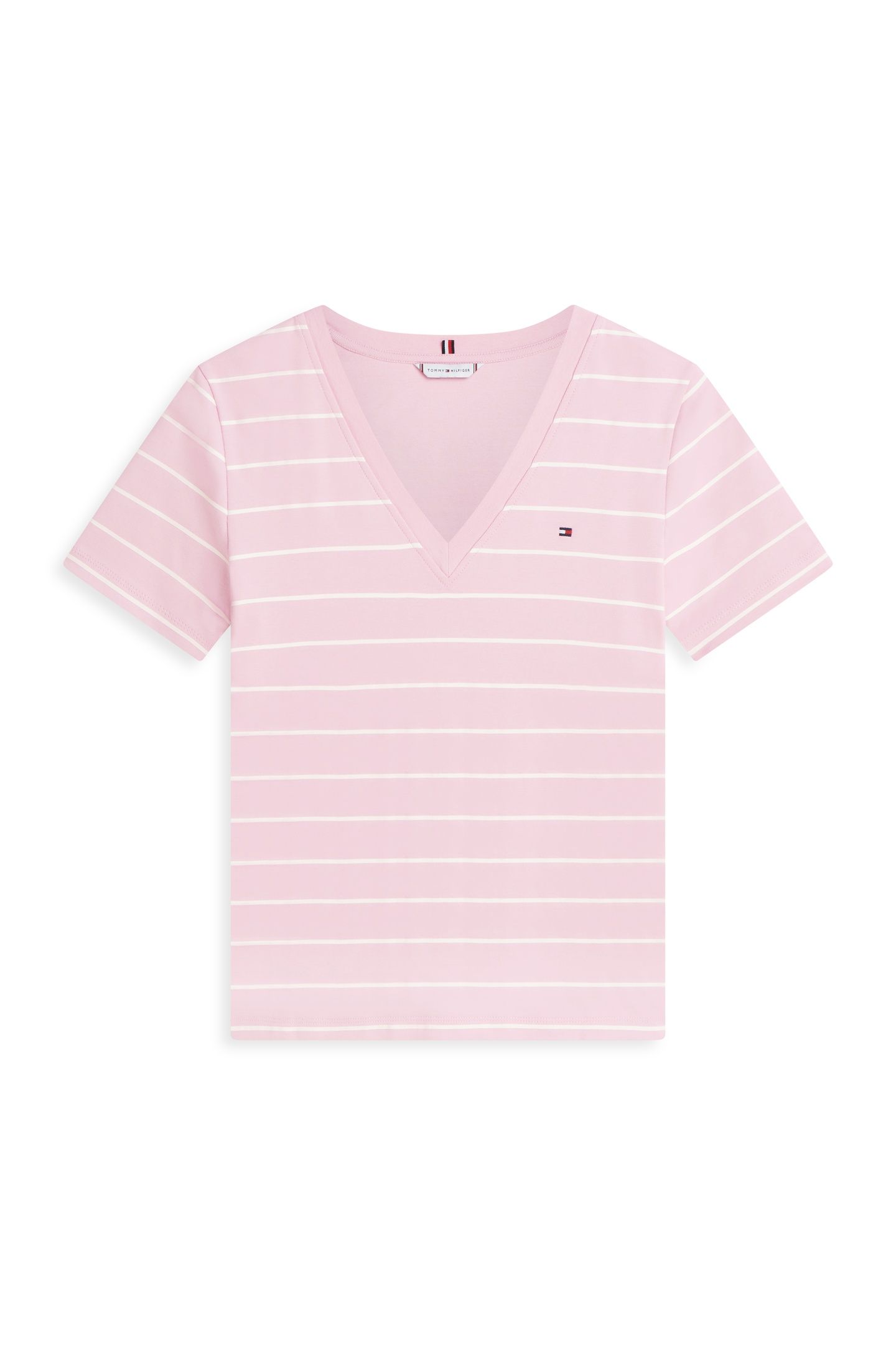 SLIM CODY V-NECK SS FINE BONITA PINK/ECRU 4