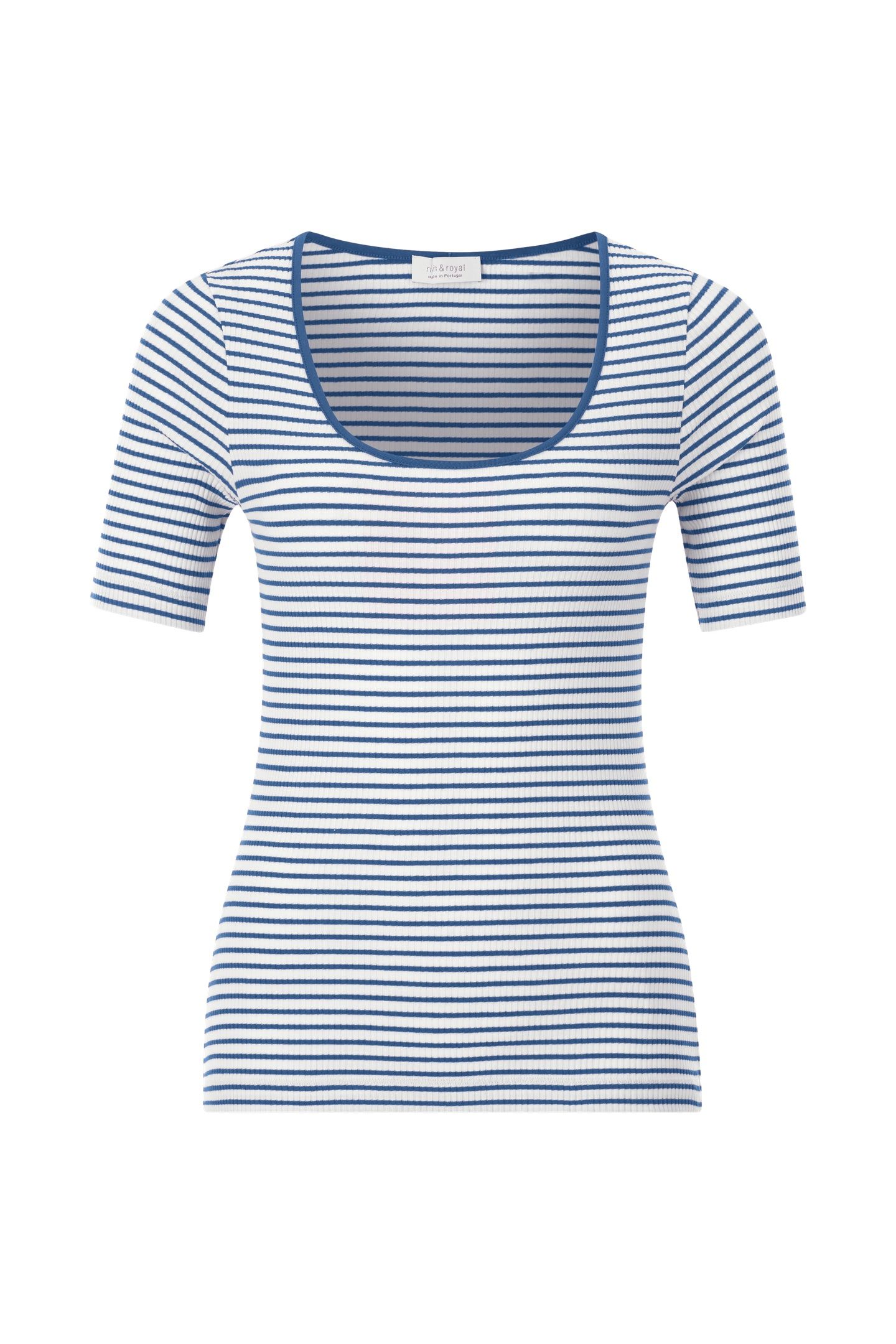 ORGANIC RIB SHIRT STRIPED VINTAGE BLUE 5