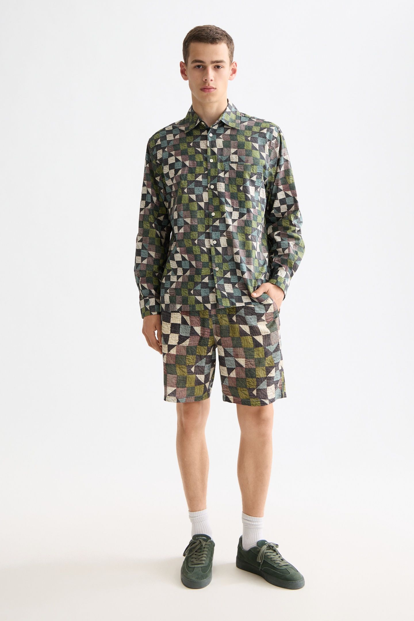 PRINTED RELAXED-FIT SHIRT ZIG ZAG PATCHWORK MULTI 2