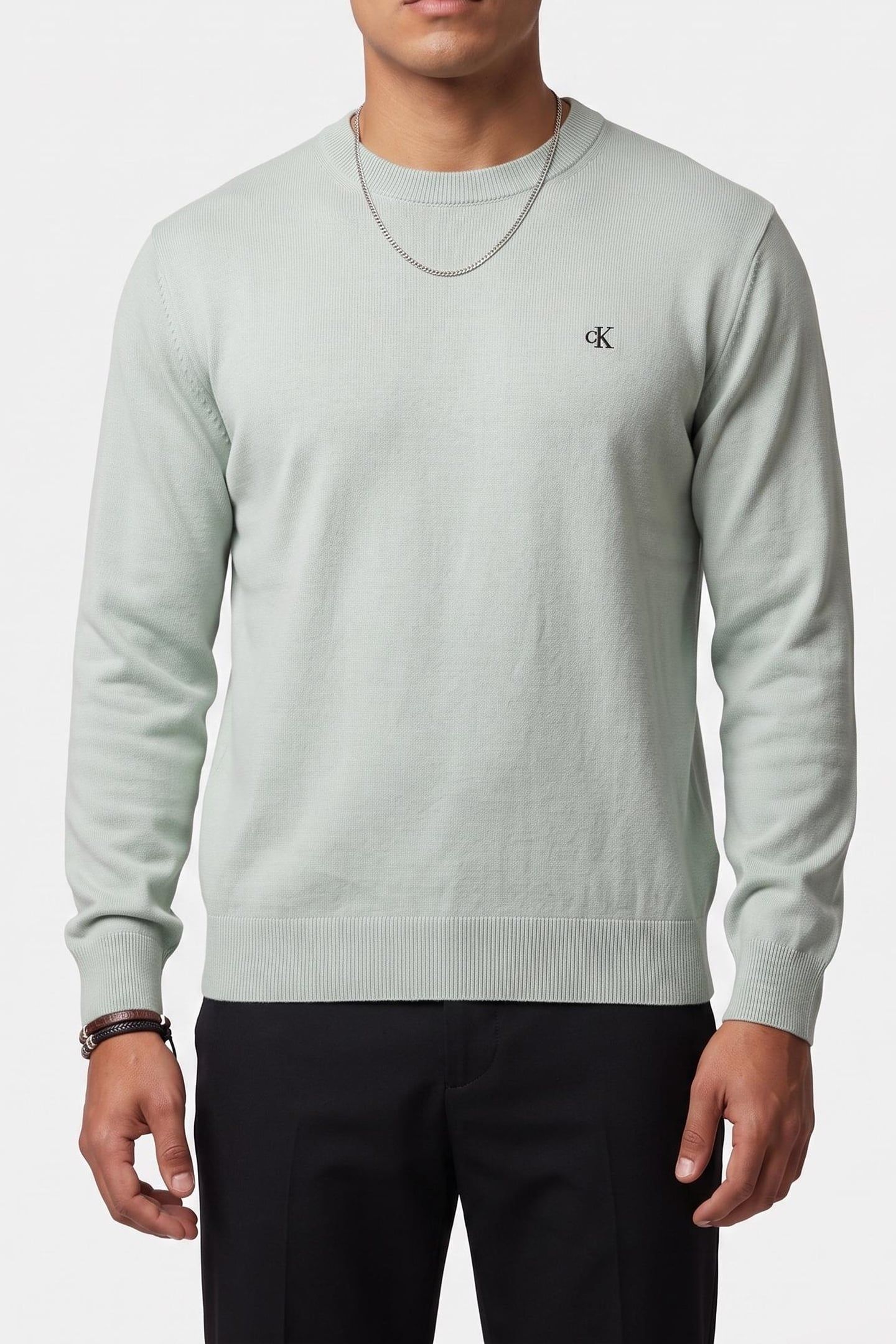 EU LONG SLEEVE COTTON RELAXED CREWNECK PALE MEADOW 1