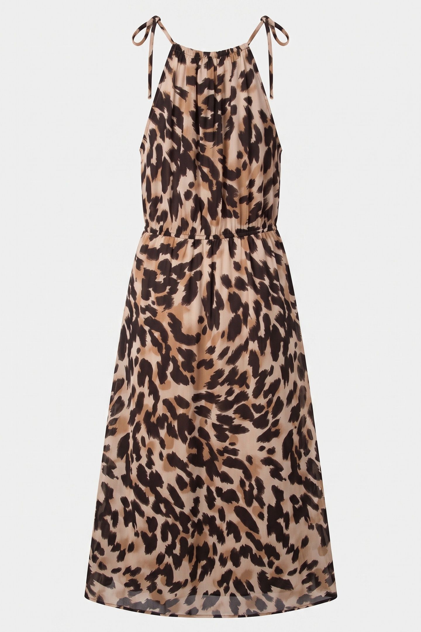 GERRI AOP DRESS BROWN 4