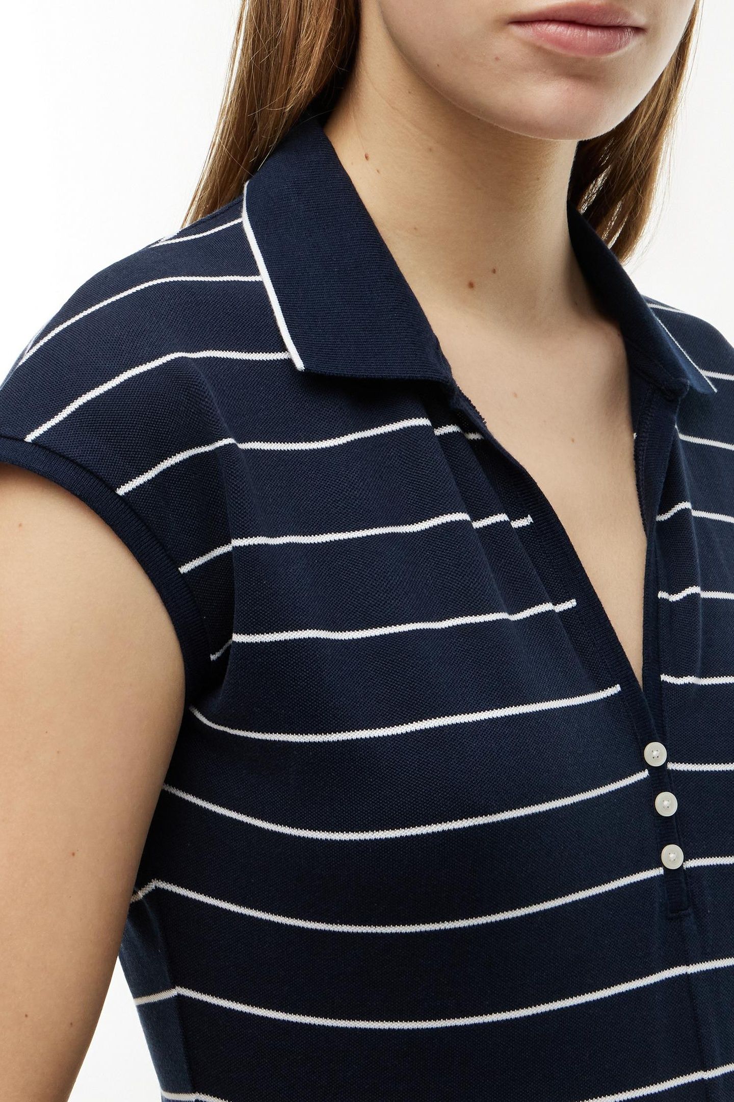 LYOCELL HENLEY SS FINE DARK NIGHT NAVY/WHITE 4