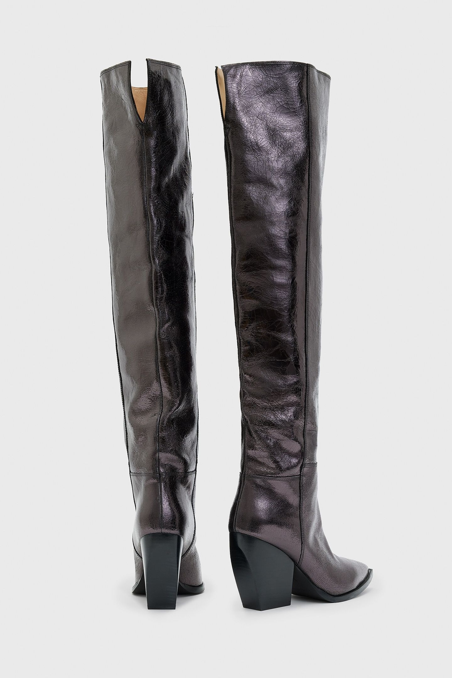 REINA CRINKLE BOOT GUNMETAL GREY 5