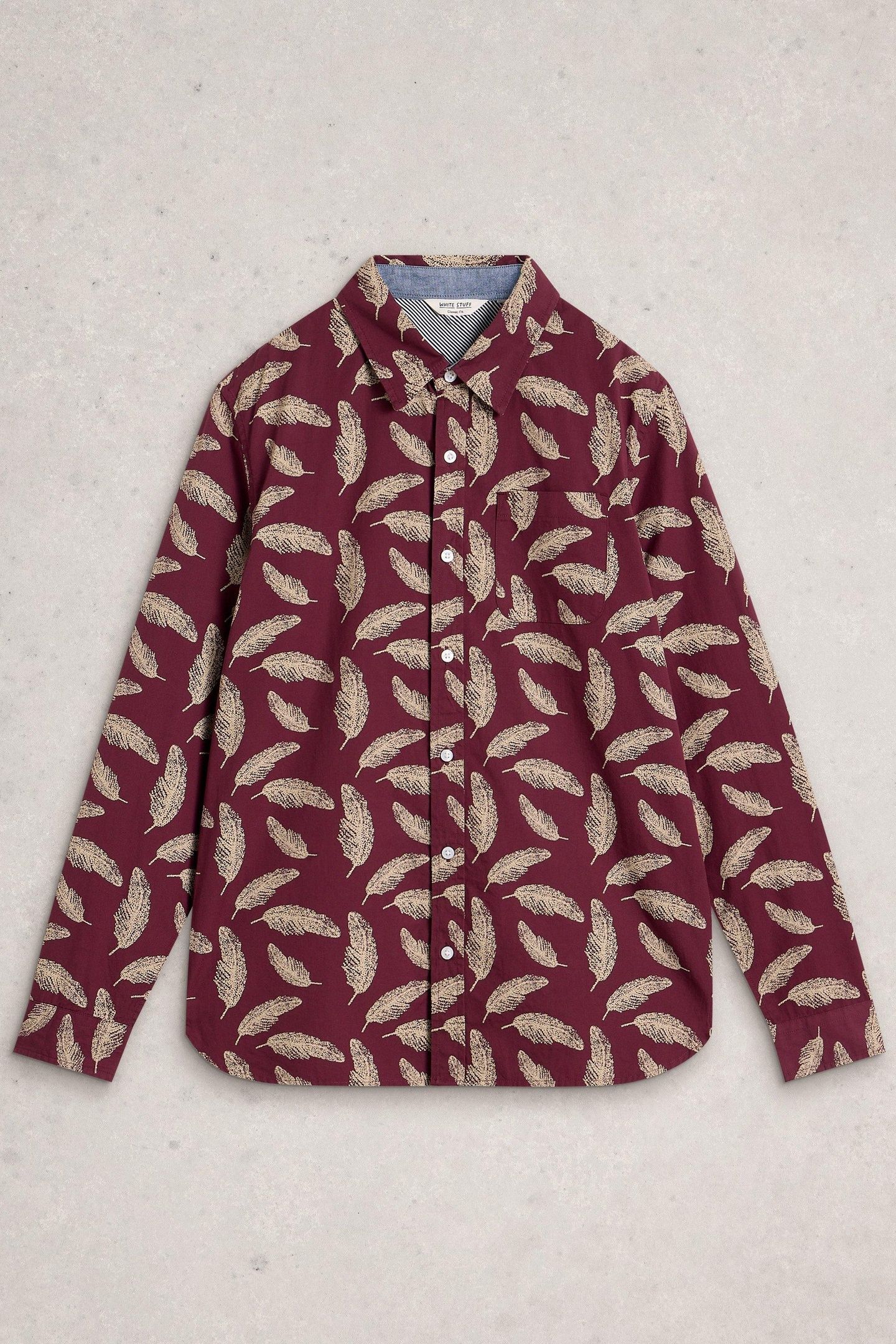 FEATHER PRINTED SHIRT RED PRINT 1