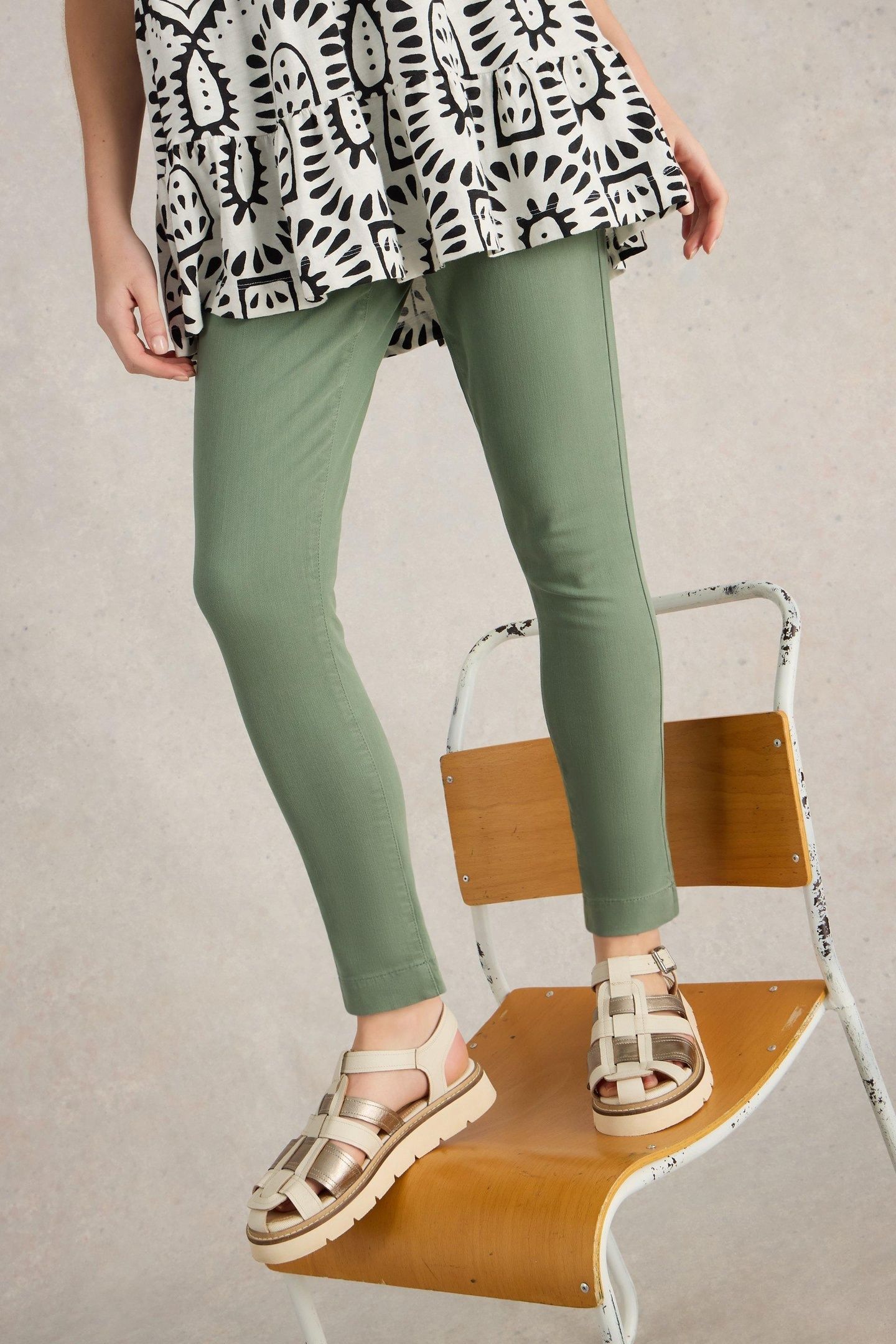 JANEY CROP JEGGING MID GREEN 7