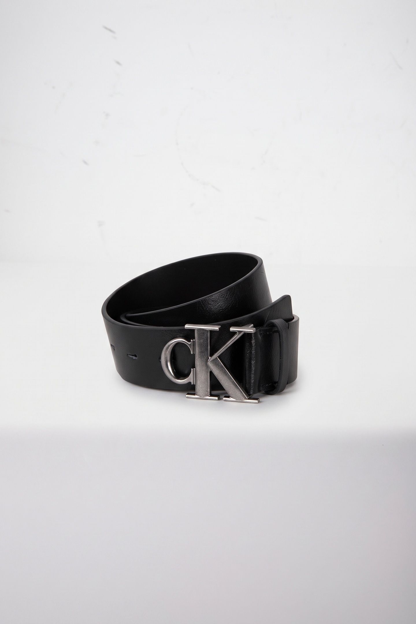 CK BUCKLE 40MM FIXED BELT BLACK/ANTIQUE SILVER 3