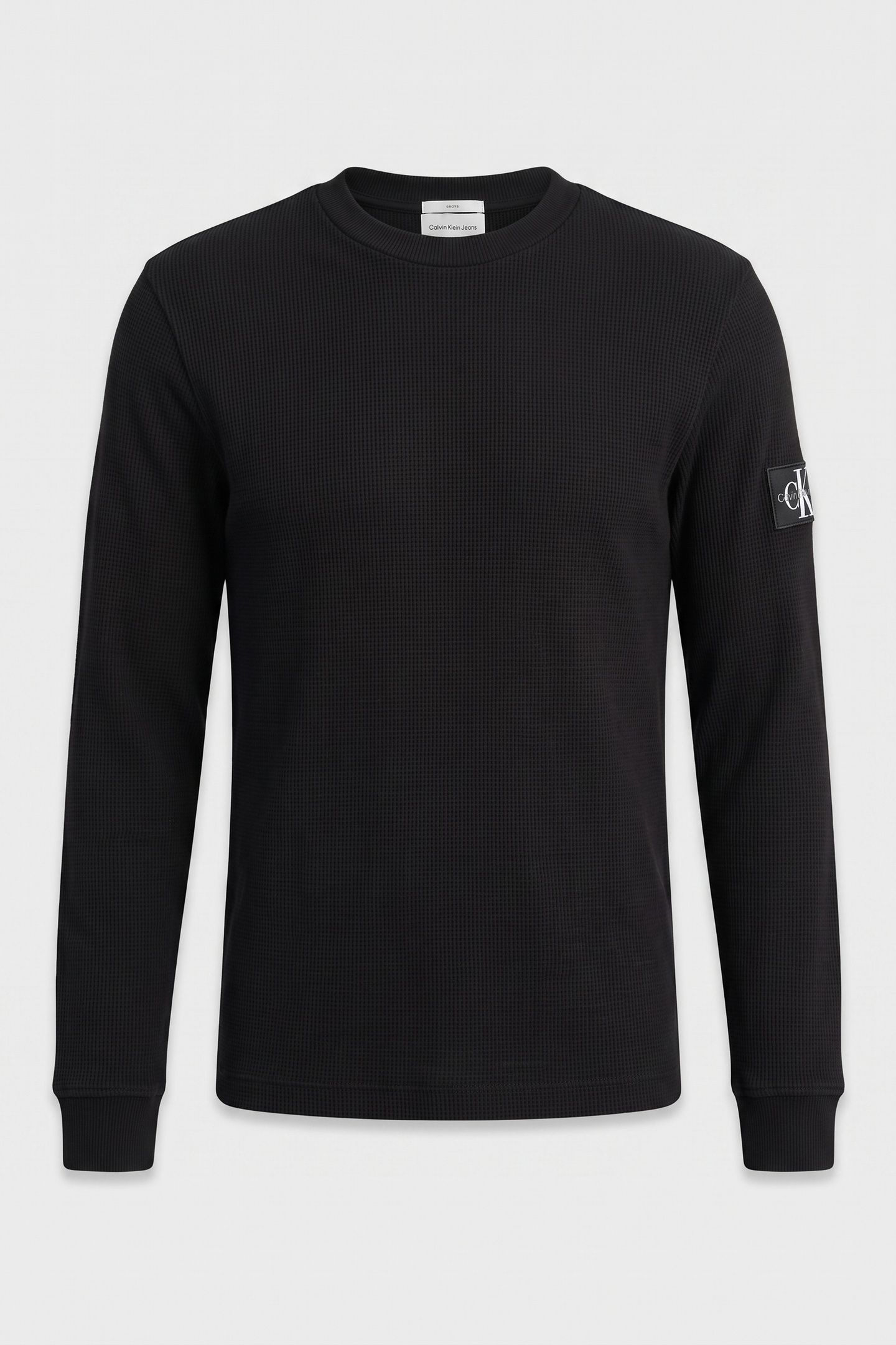 BADGE WAFFLE LONG SLEEVE TEE BLACK 3