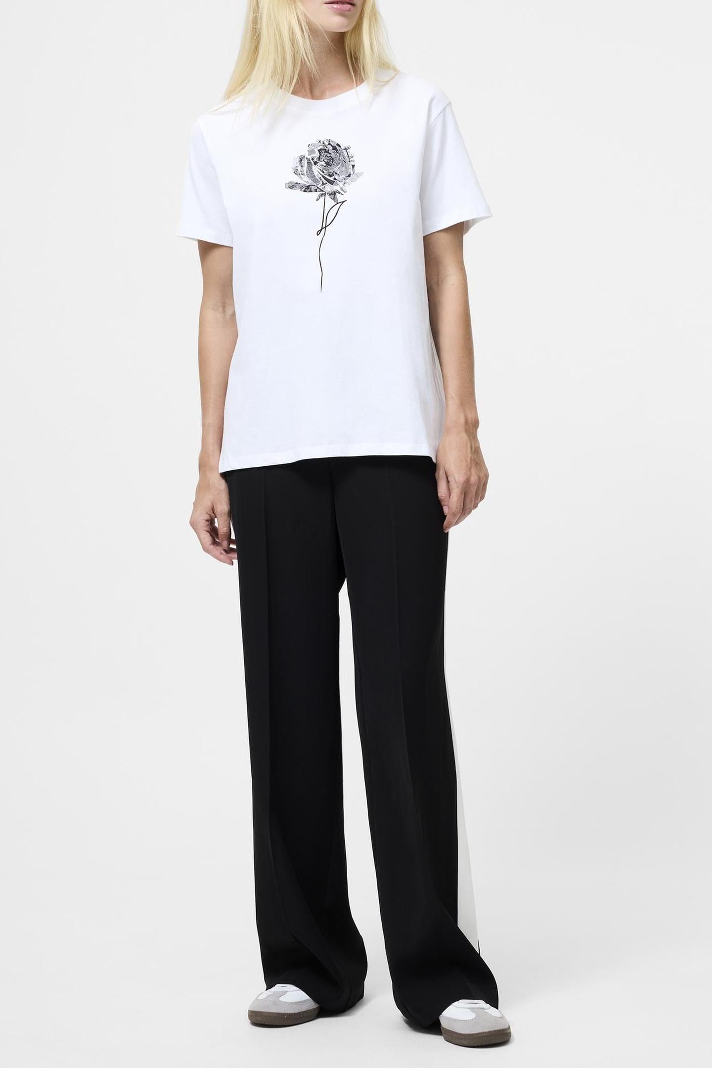 ROSE LOGO PEACHED GRAPHIC TEE LINEN WHITE 1
