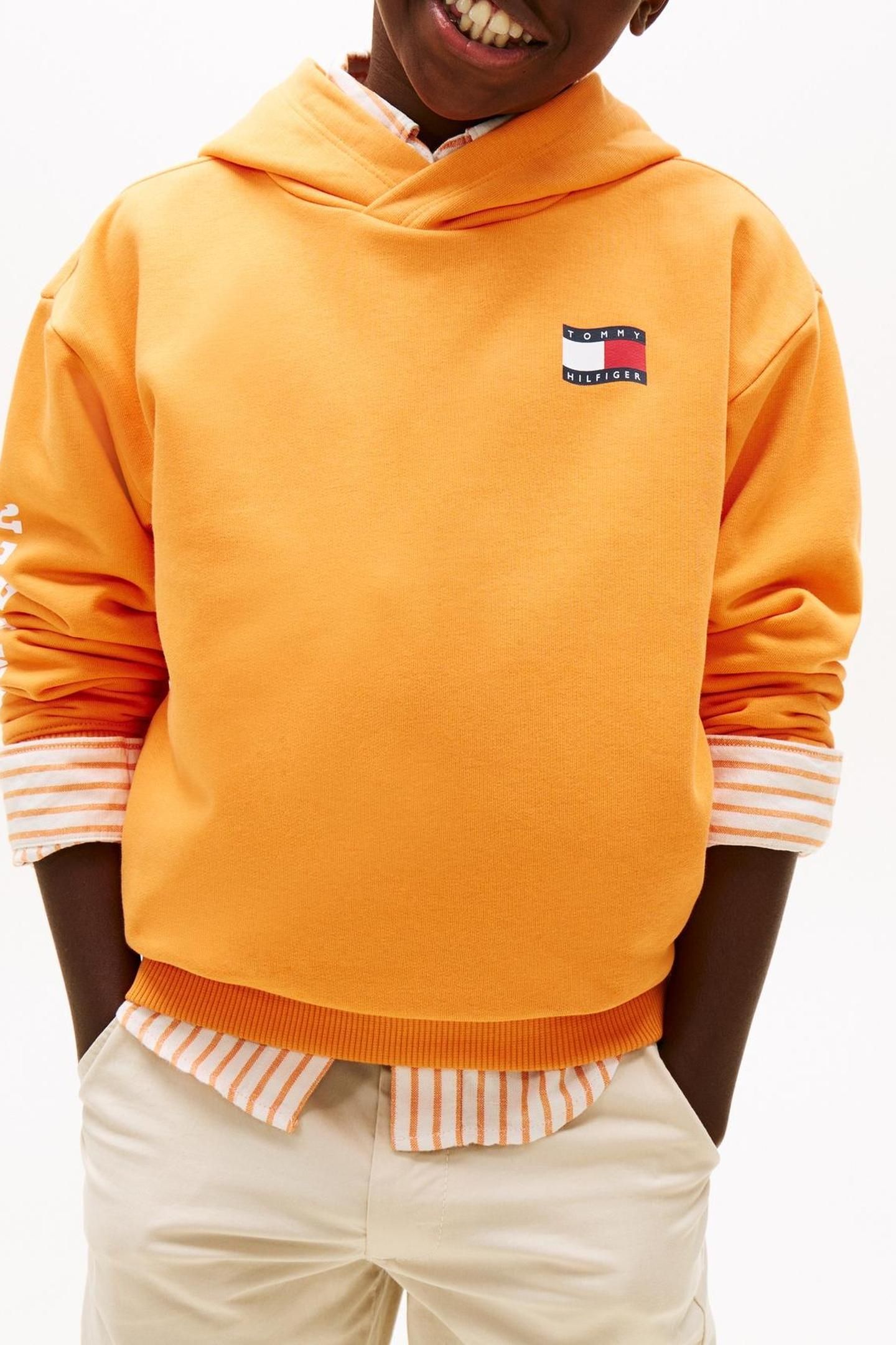 BOYS WAVY FLAG HOODIE LUSH ORANGE 3