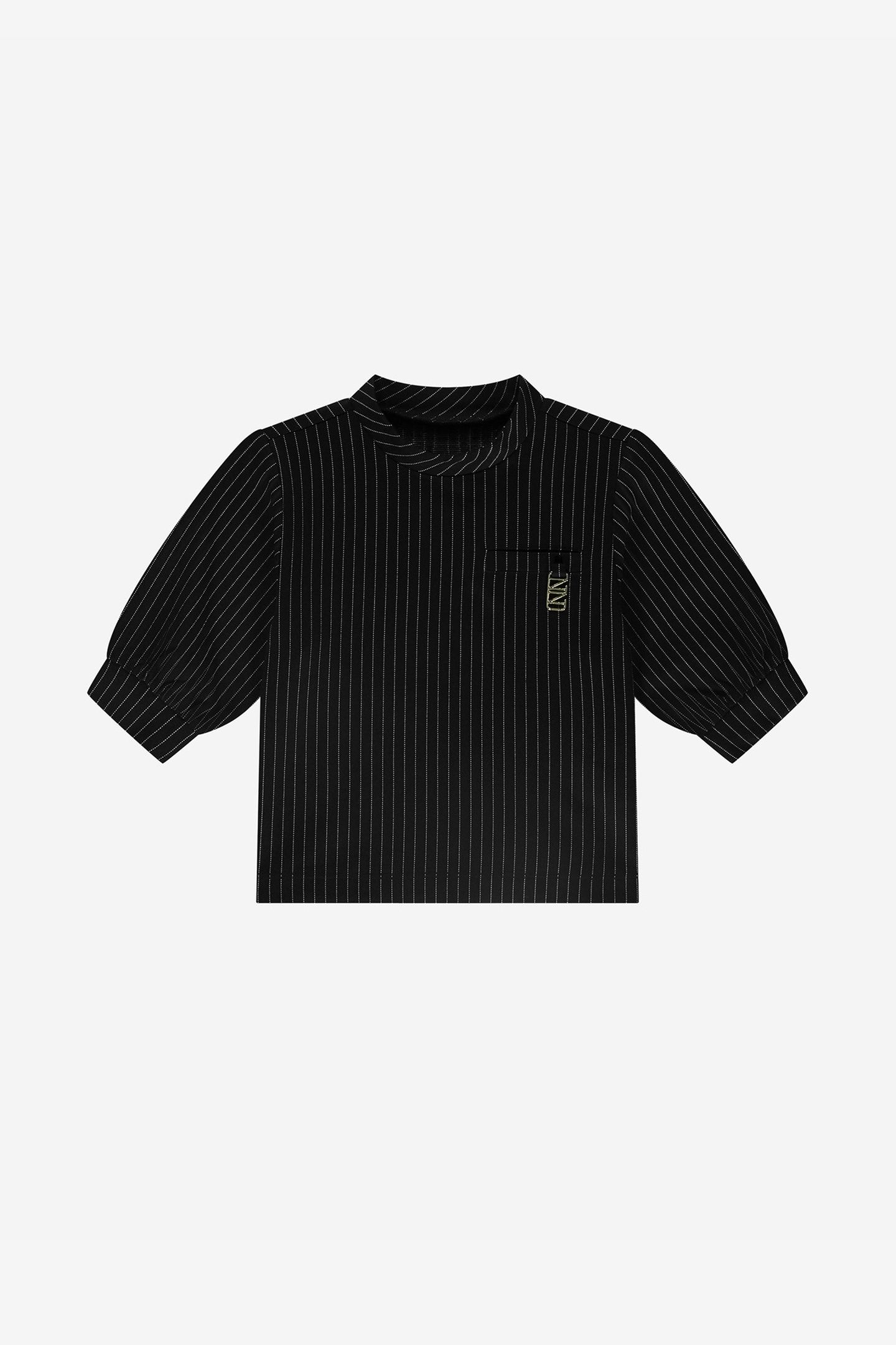 JANE PINSTRIPE TOP BLACK 1