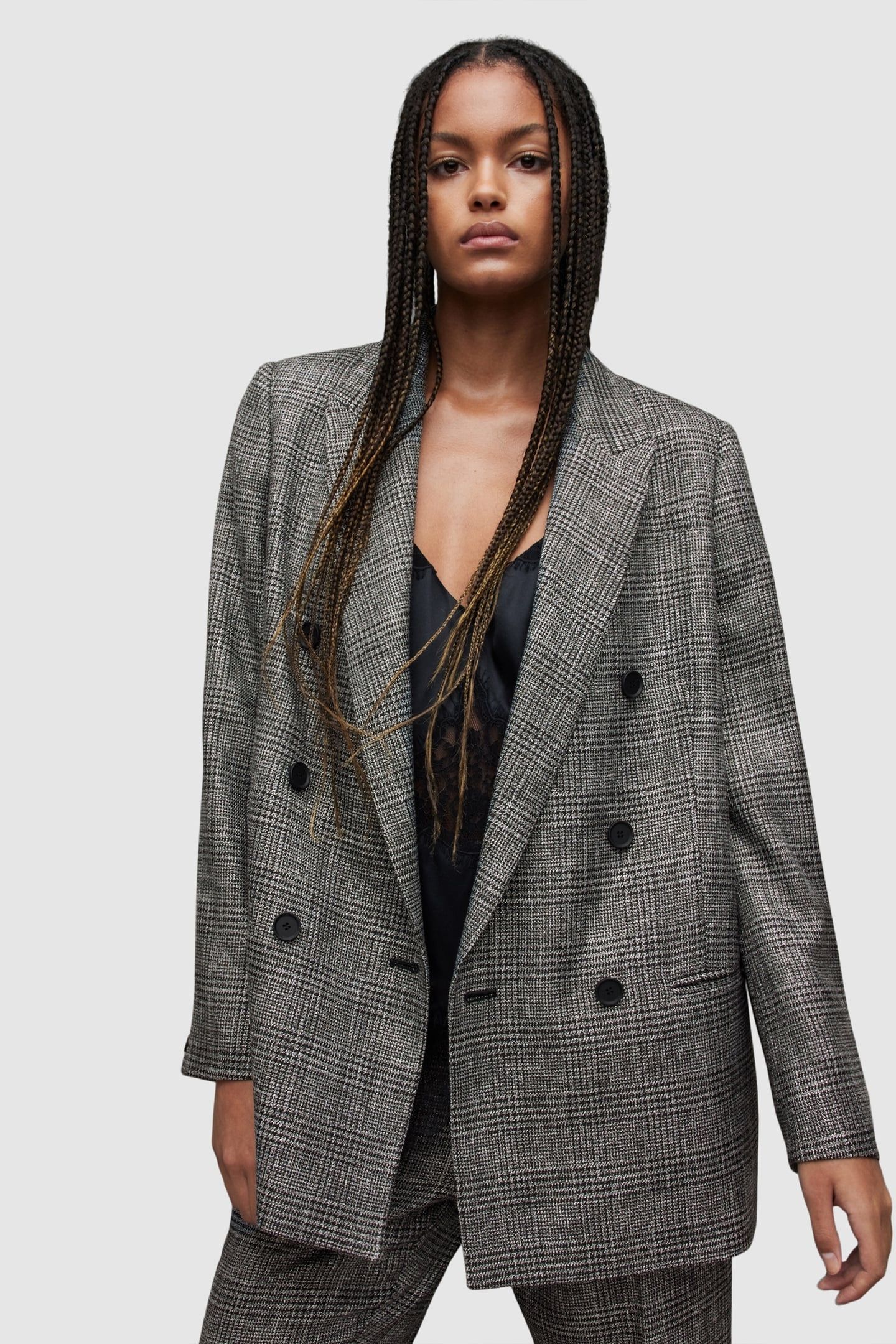 ASTRID SPARKLE BLAZER GREY CHECK 4