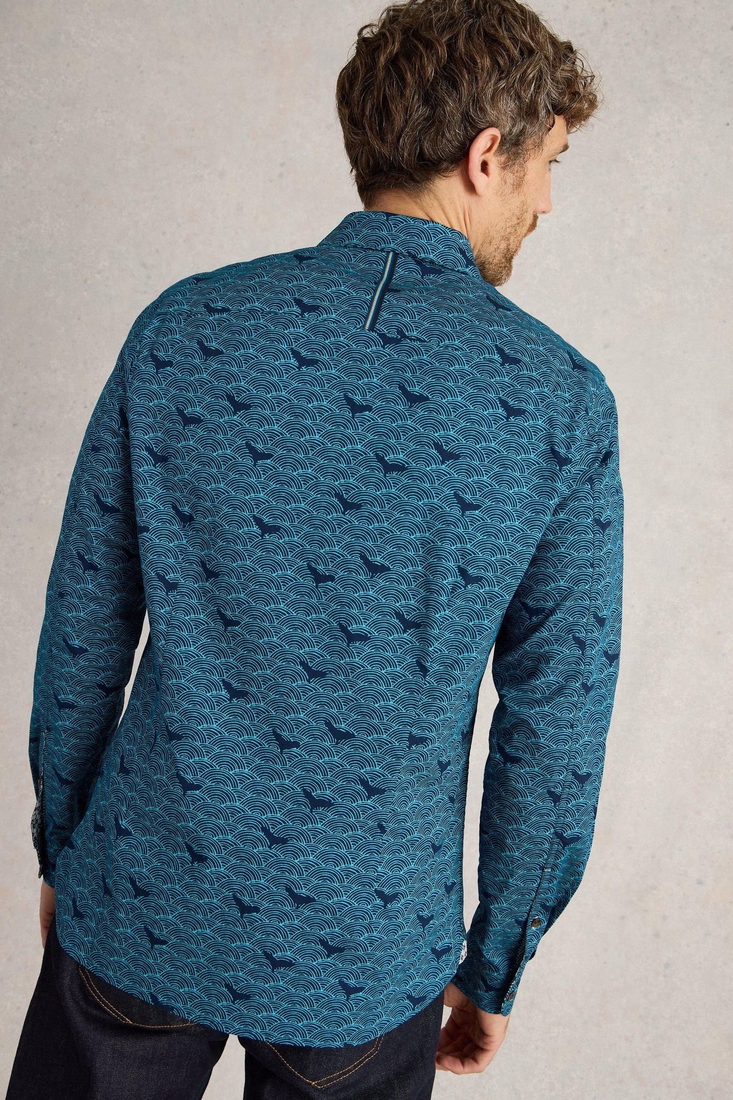 WAVES PRINTED SHIRT BLUE PRINT 3