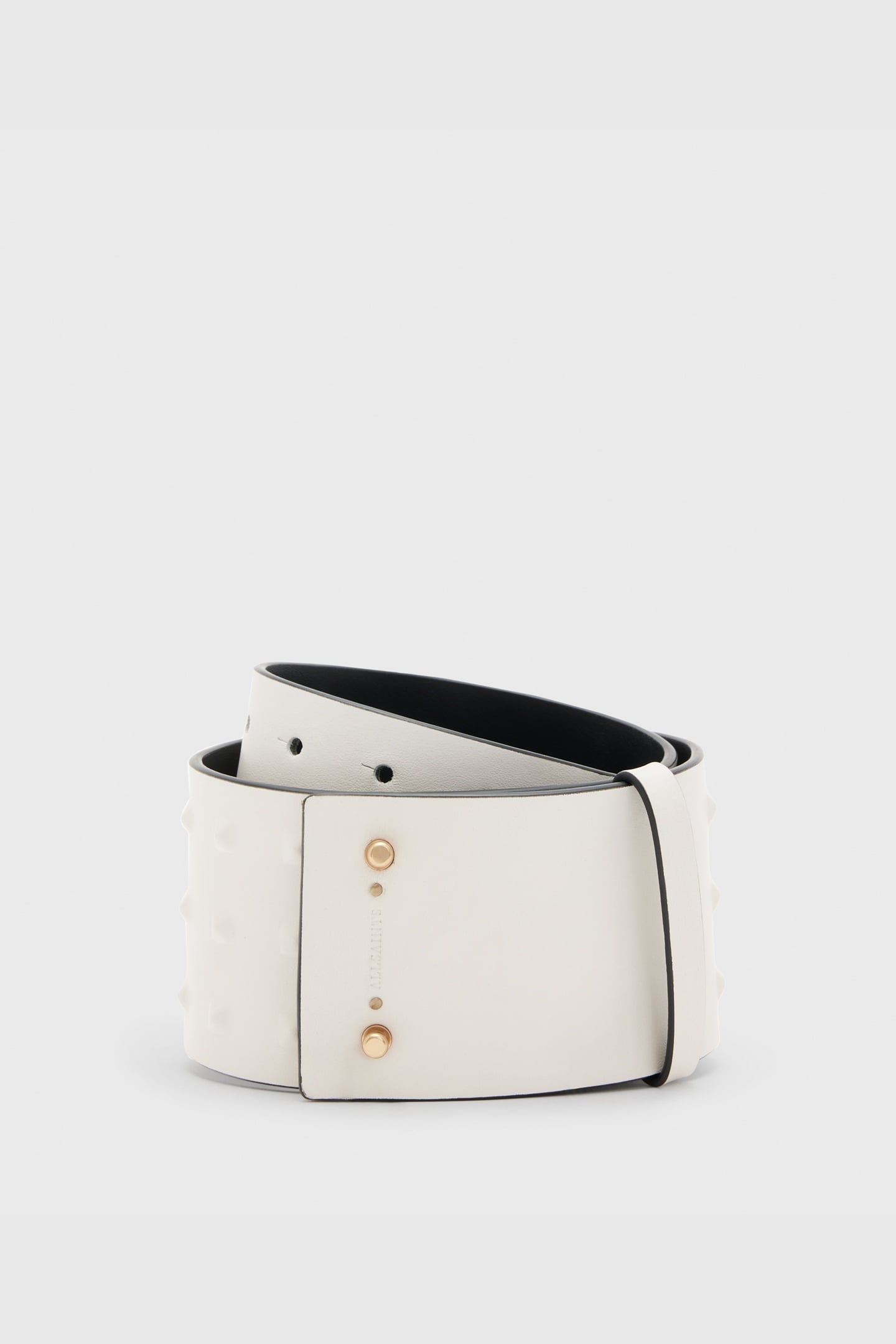 LARA STUD WAIST BELT WHITE/WARM BRASS 1