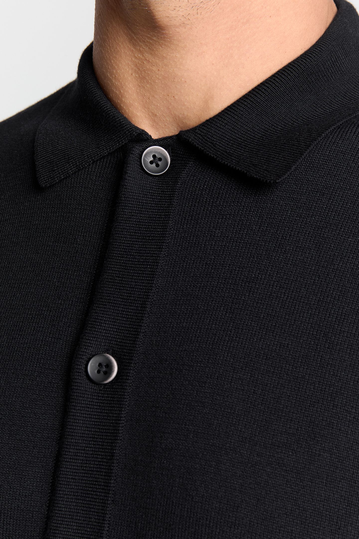 PULLOVER FULL BUTTON POLO BLACK 6