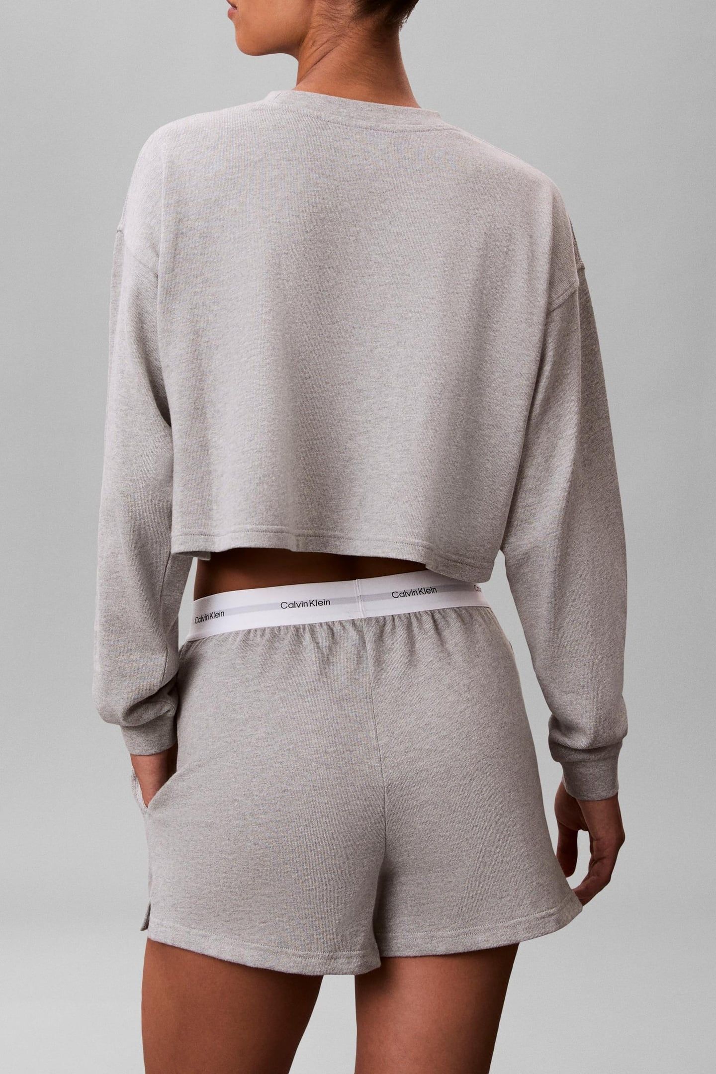 LOGO JERSEY LONG SLEEVE CROP GREY HEATHER 4