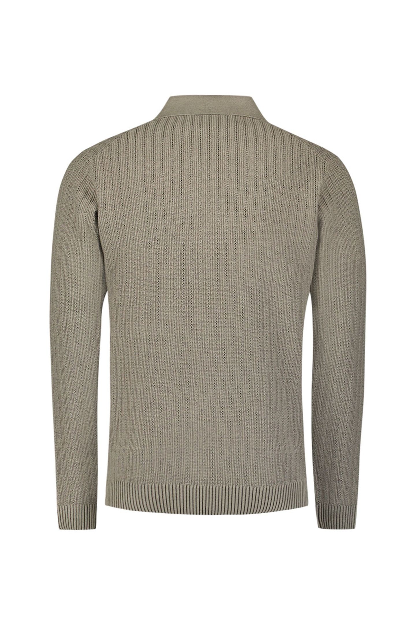 PULLOVER OPEN POLO COLLAR RELIEF KNIT CLAY 2