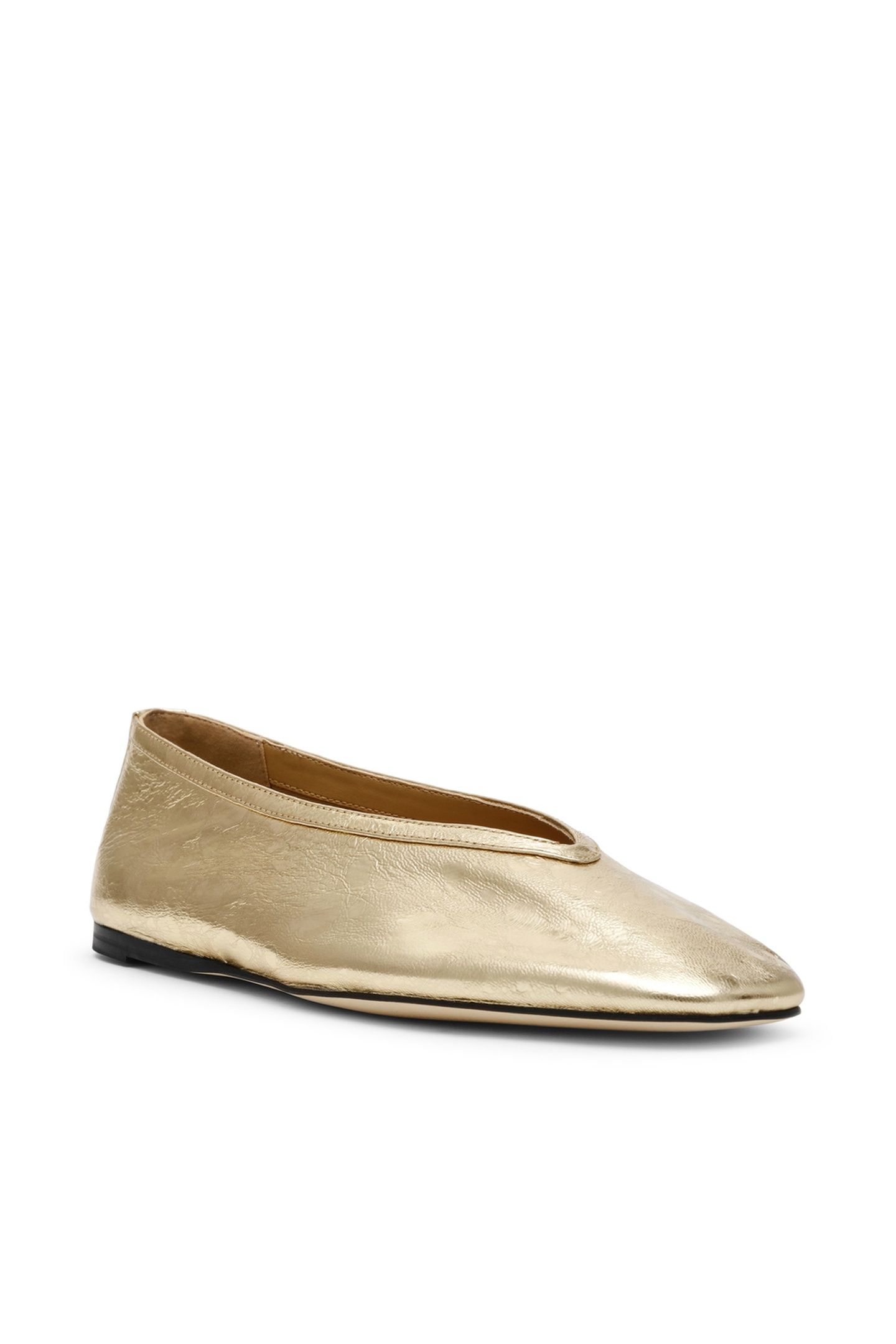 LENI FLAT SHOES GOLD LEATHER 2