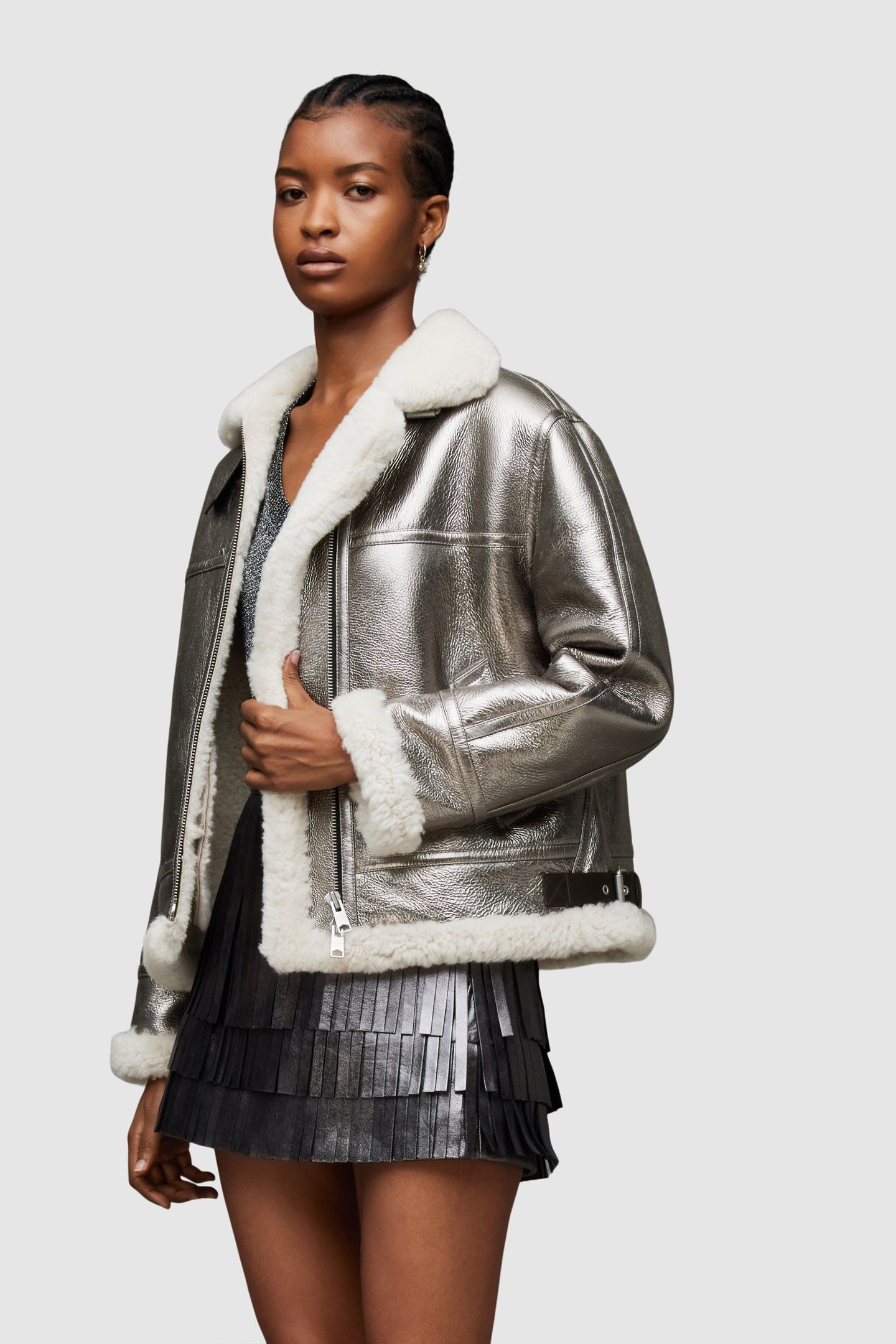LOREL FLYING JACKET SILVER/OFF WHITE 2