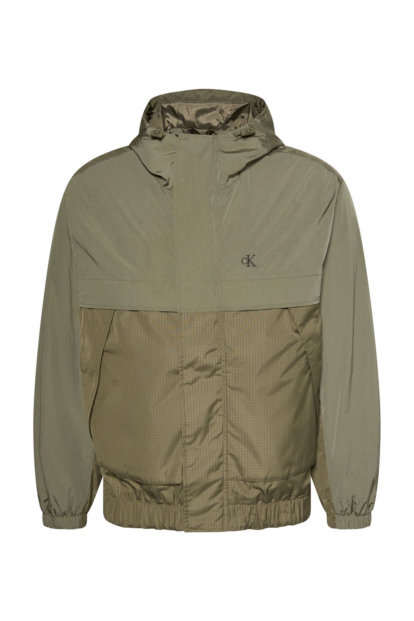 LONG SLEEVE LIGHTWEIGHT NYLON MIXED JACKET DUSTY OLIVE 4