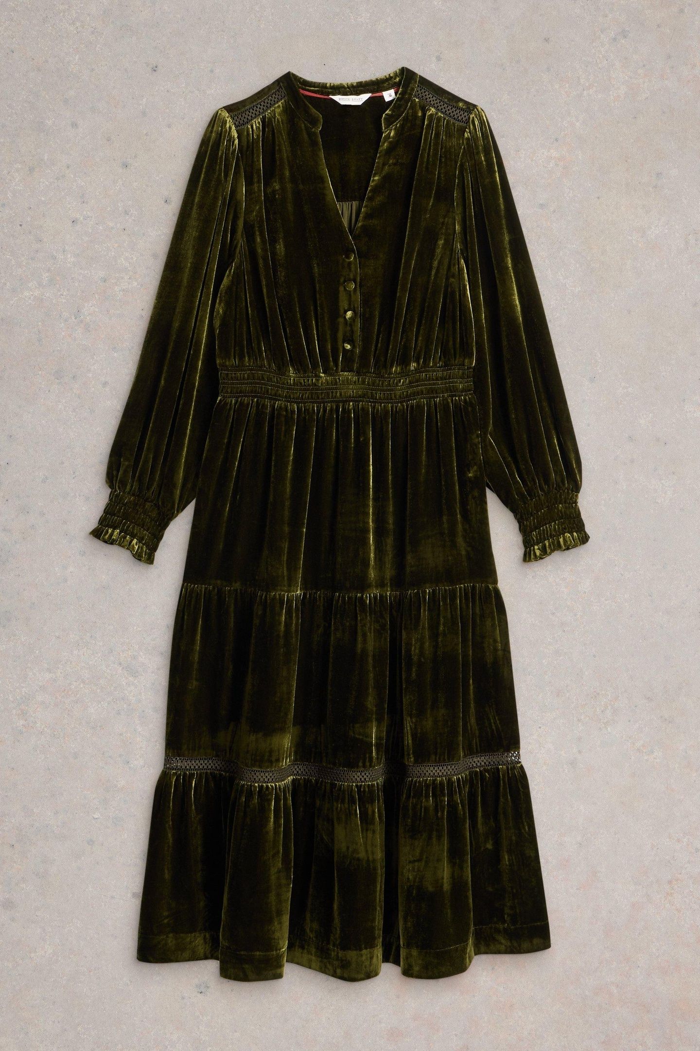 HARLEY VELVET DRESS KHAKI GREEN 3