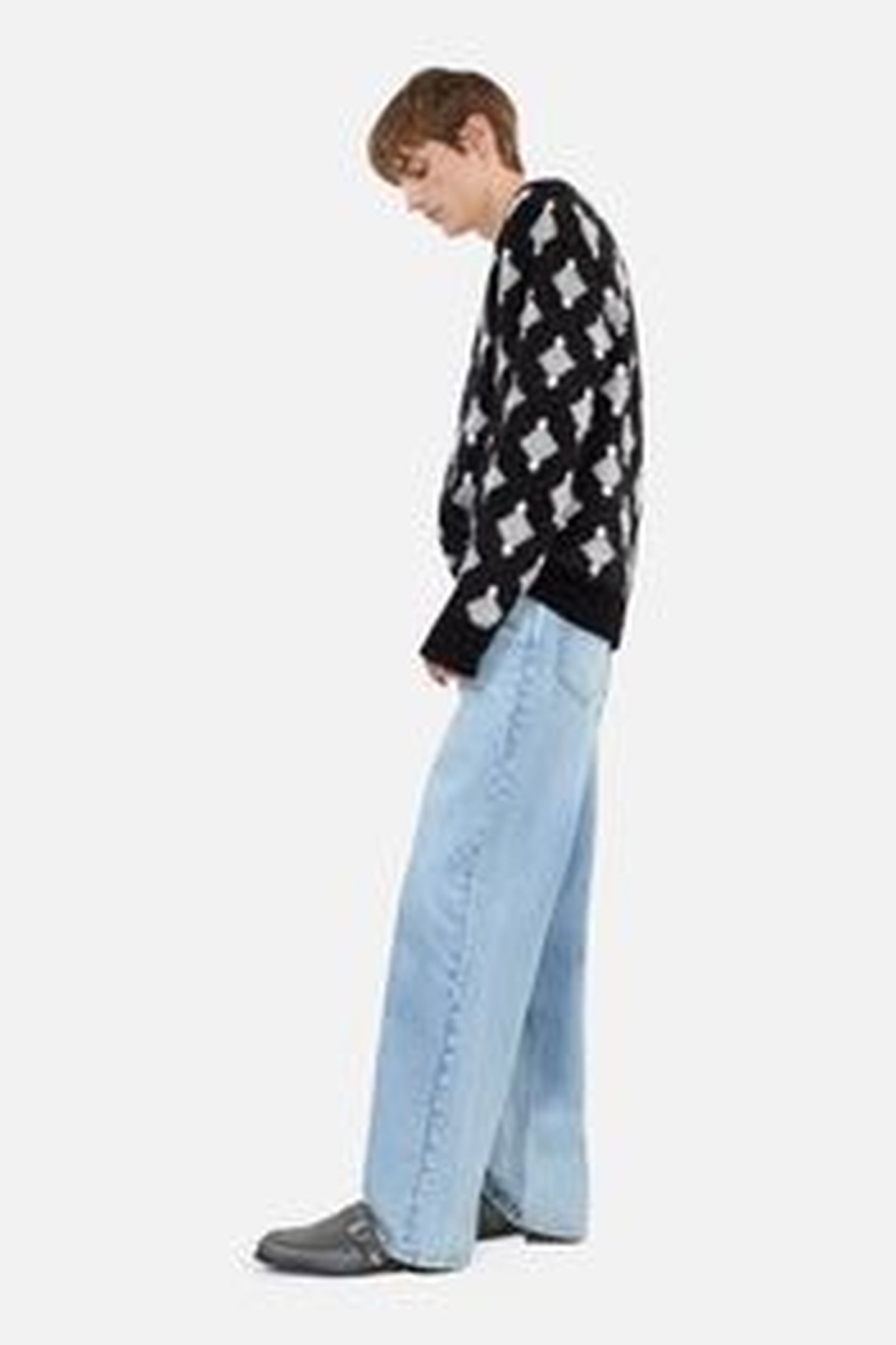PULL COL ROUND BLACK GREY WHITE 7